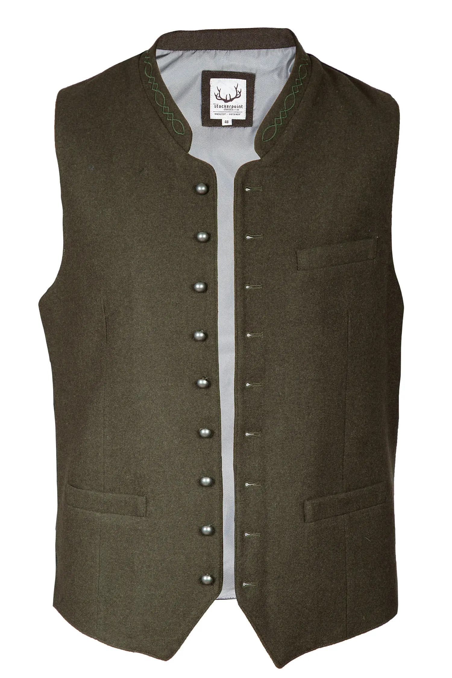 Trachtenweste Devito aus Loden in dunkelgrün 