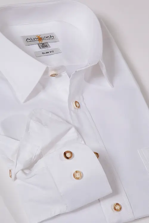 Trachtenhemd von Almsach weiß in Slimfit detail
