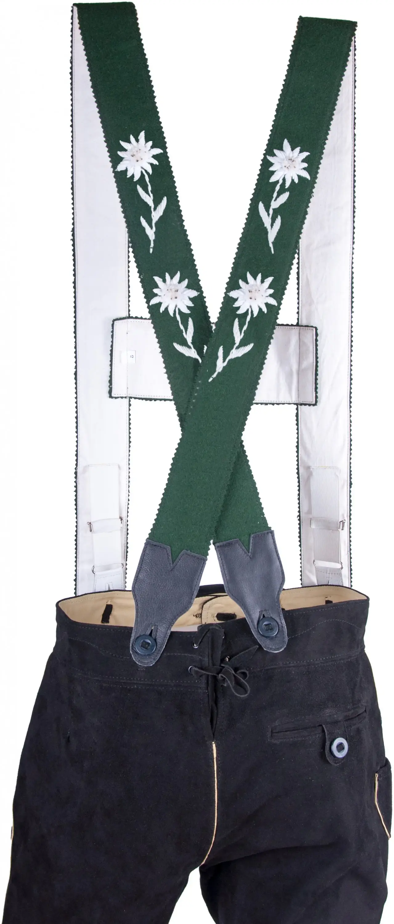 Hosenträger mit Edelweißmotiv