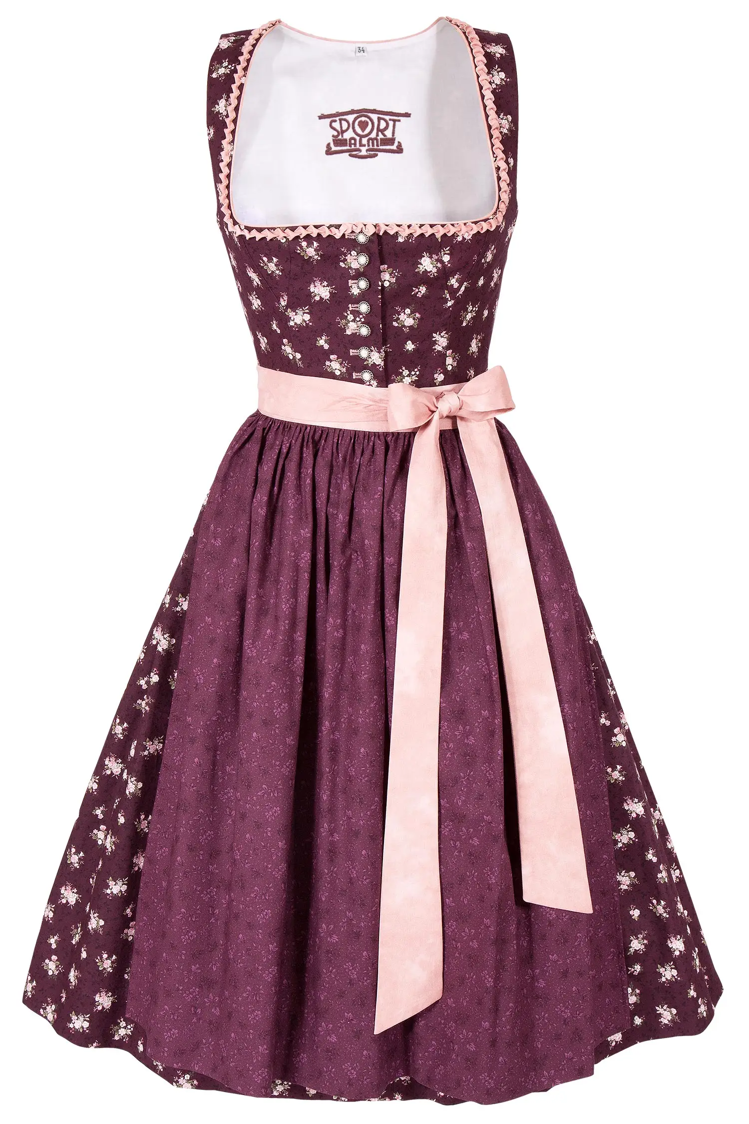 Sportalm Midi Dirndl aus Baumwolle in bordeaux