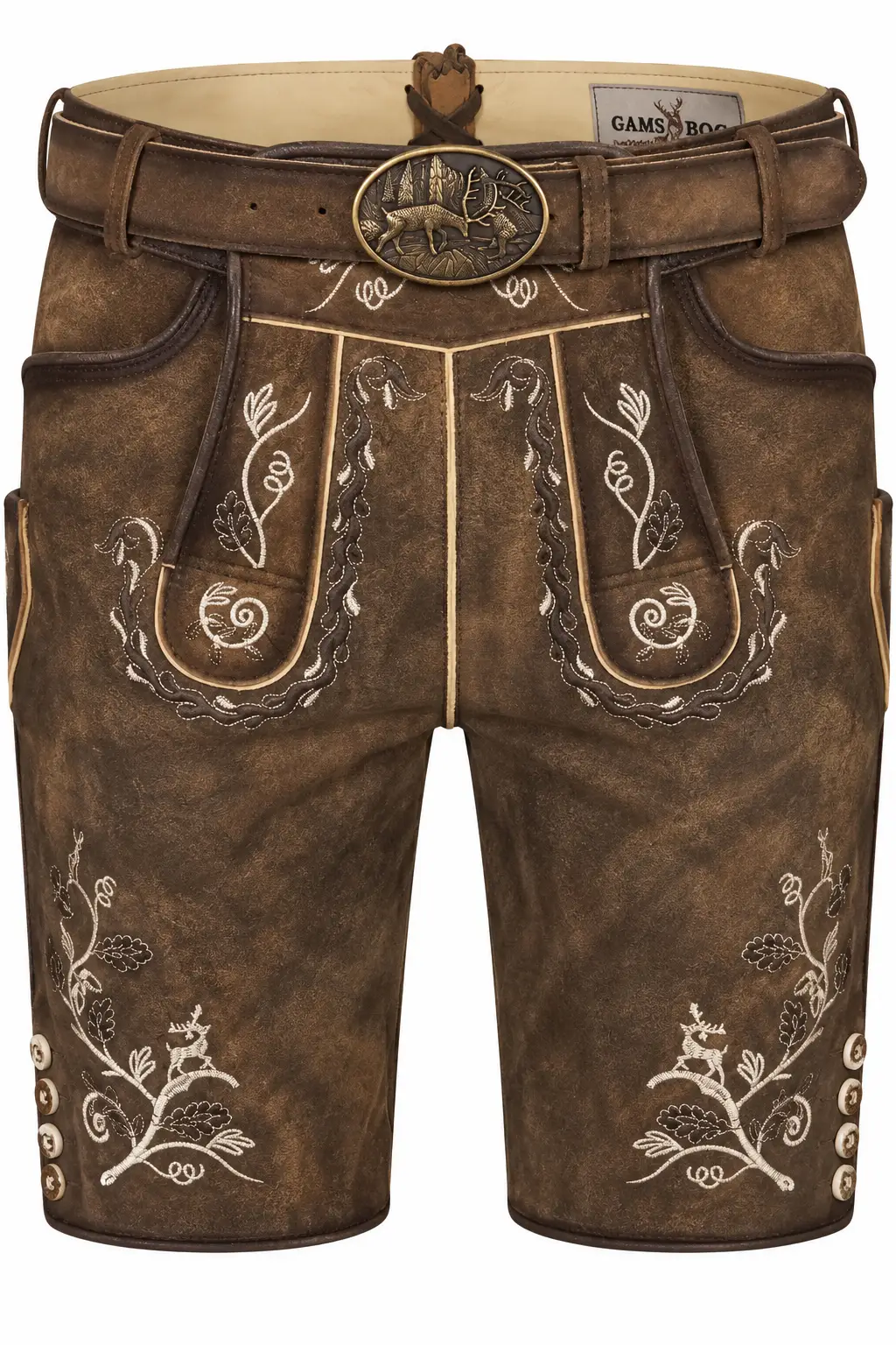 Lederhose Lemuel von Gamsbock in Braun