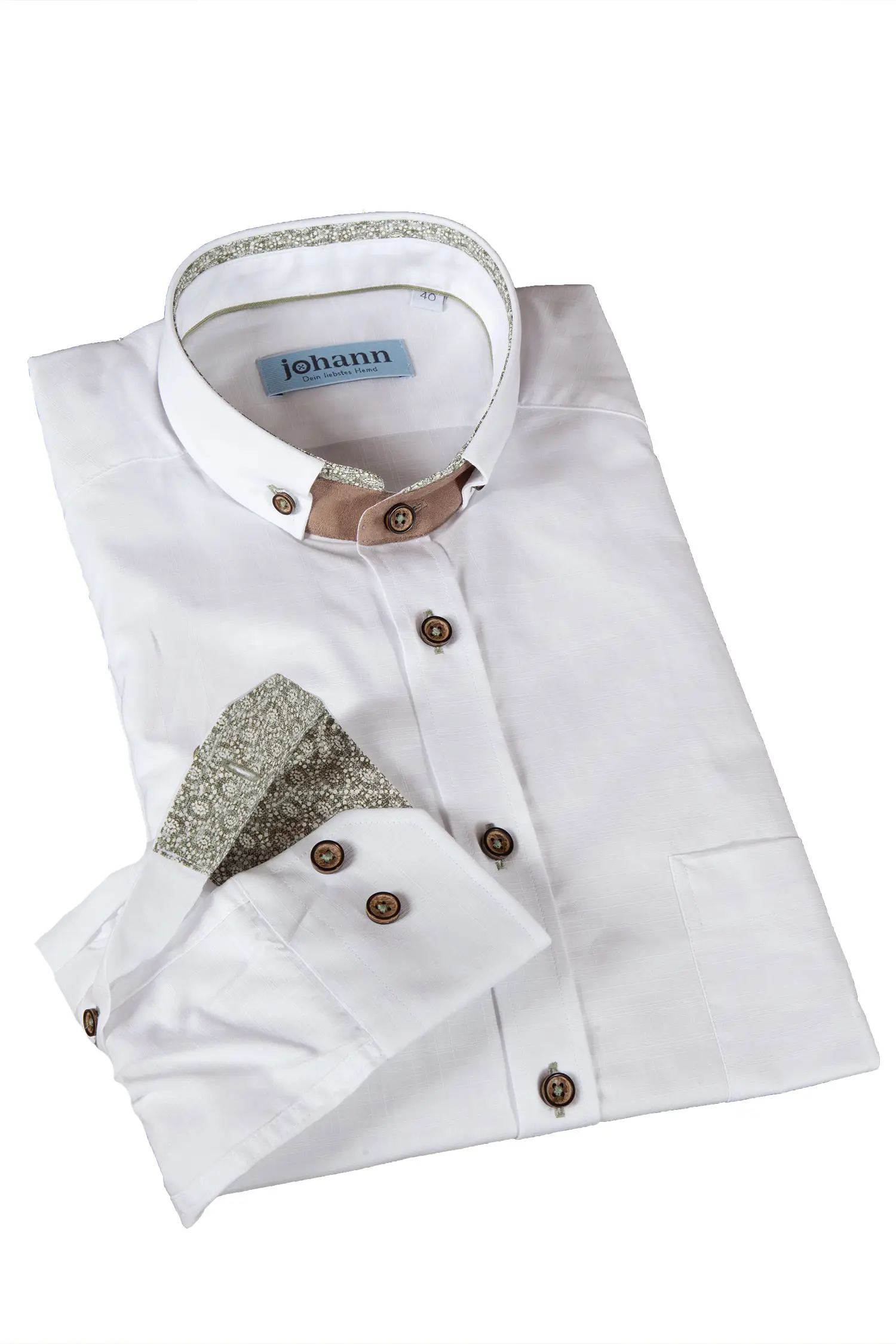 Trachtenhemd in weiß mit edlen Akzenten