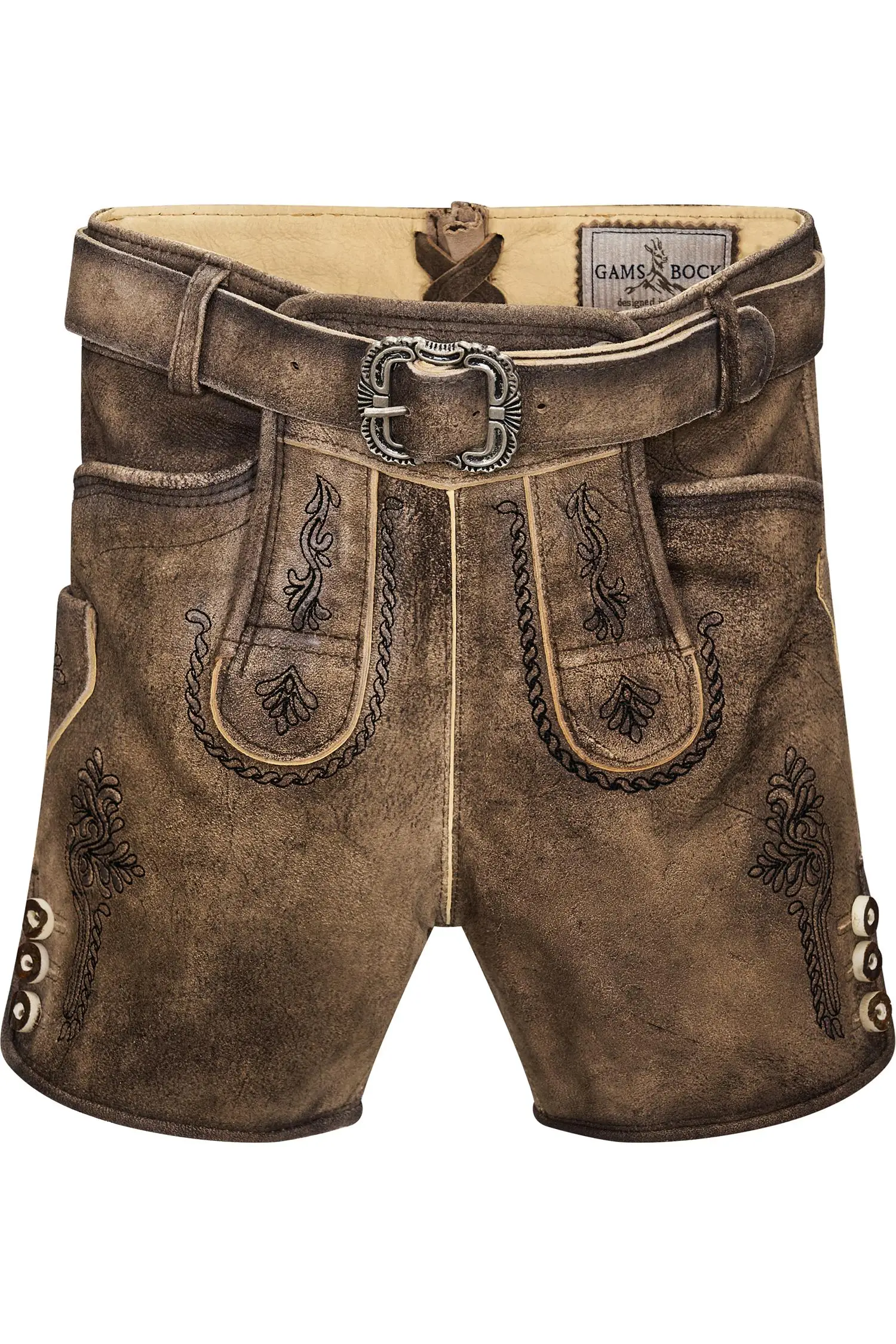 Kinderlederhose Rupert von Gamsbock in Braun
