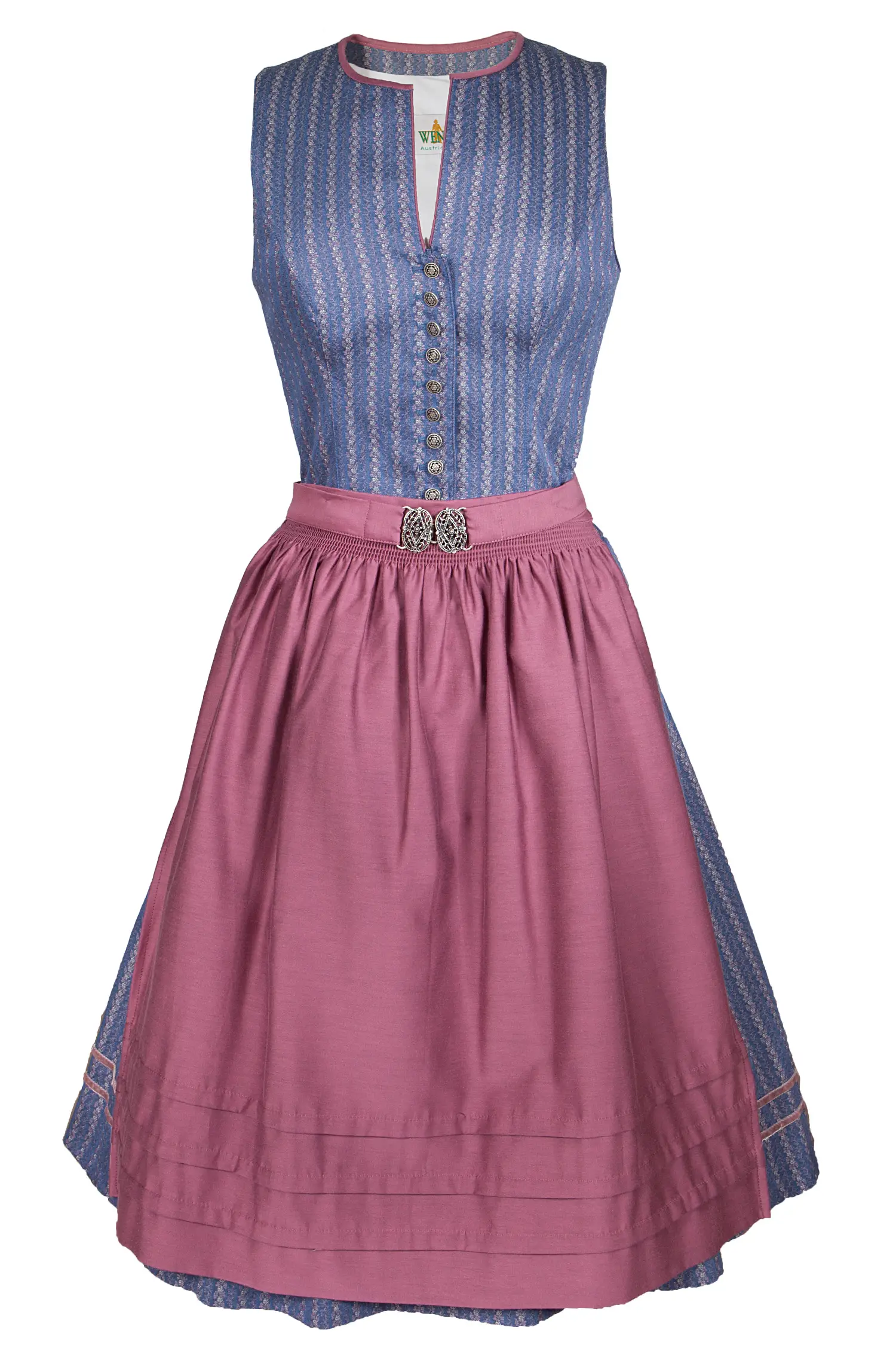 3098-0265-bl4-21-10b-8626-a Midi Dirndl Doreen in blau