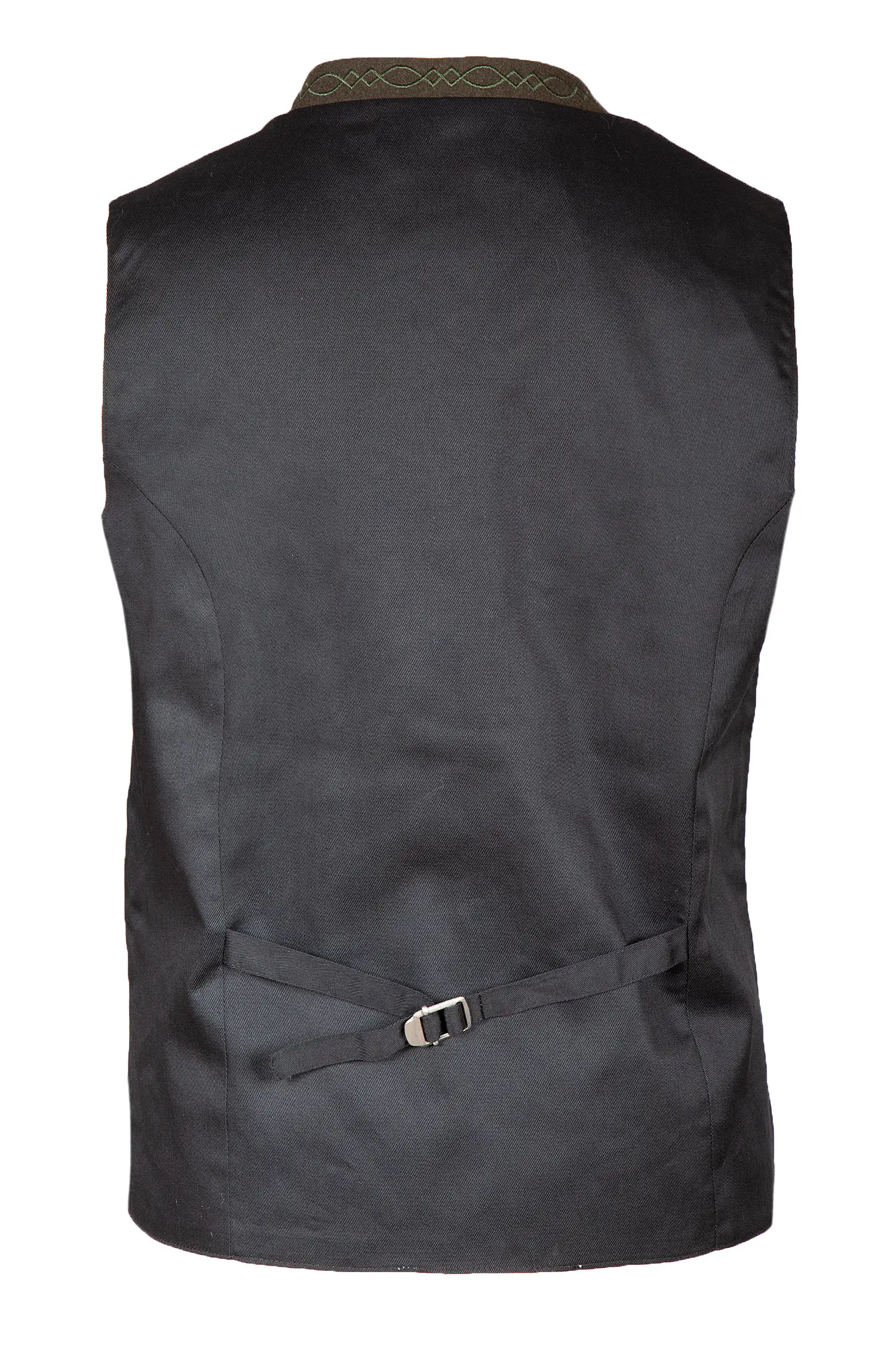 Trachtenweste Devito aus Loden in dunkelgrün Rückenansicht