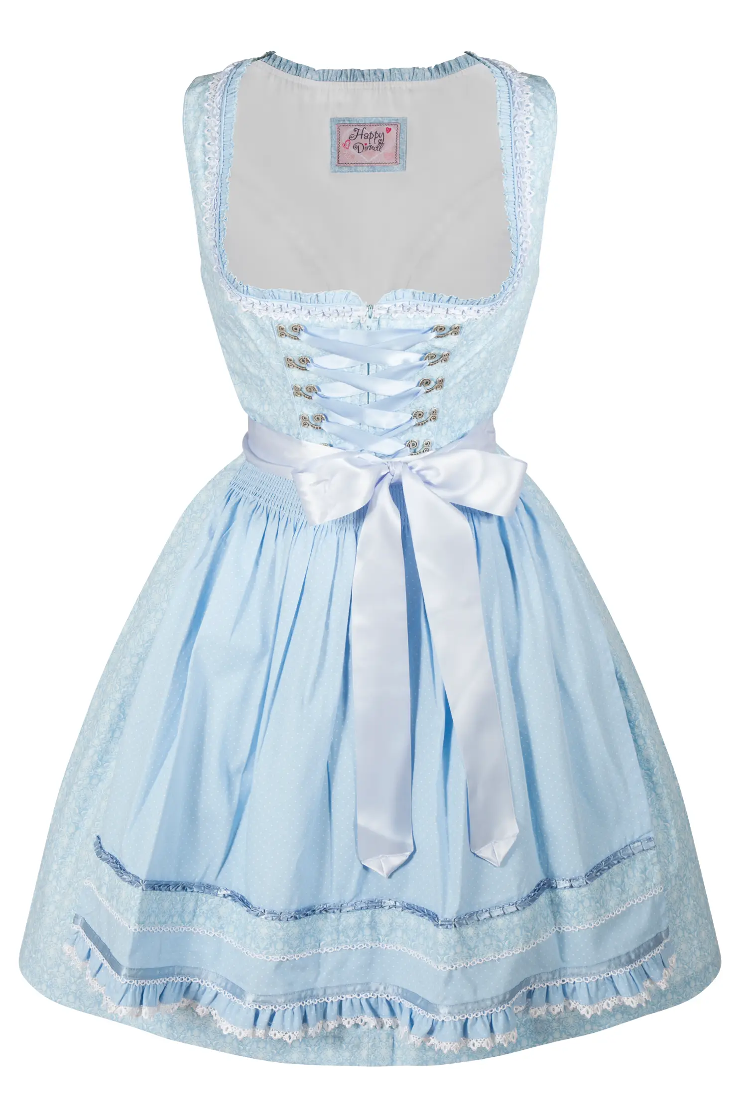 3051-1518-BL2-23-04g6133 Aufwendiges Dirndl in hellblau von Happy Dirndl