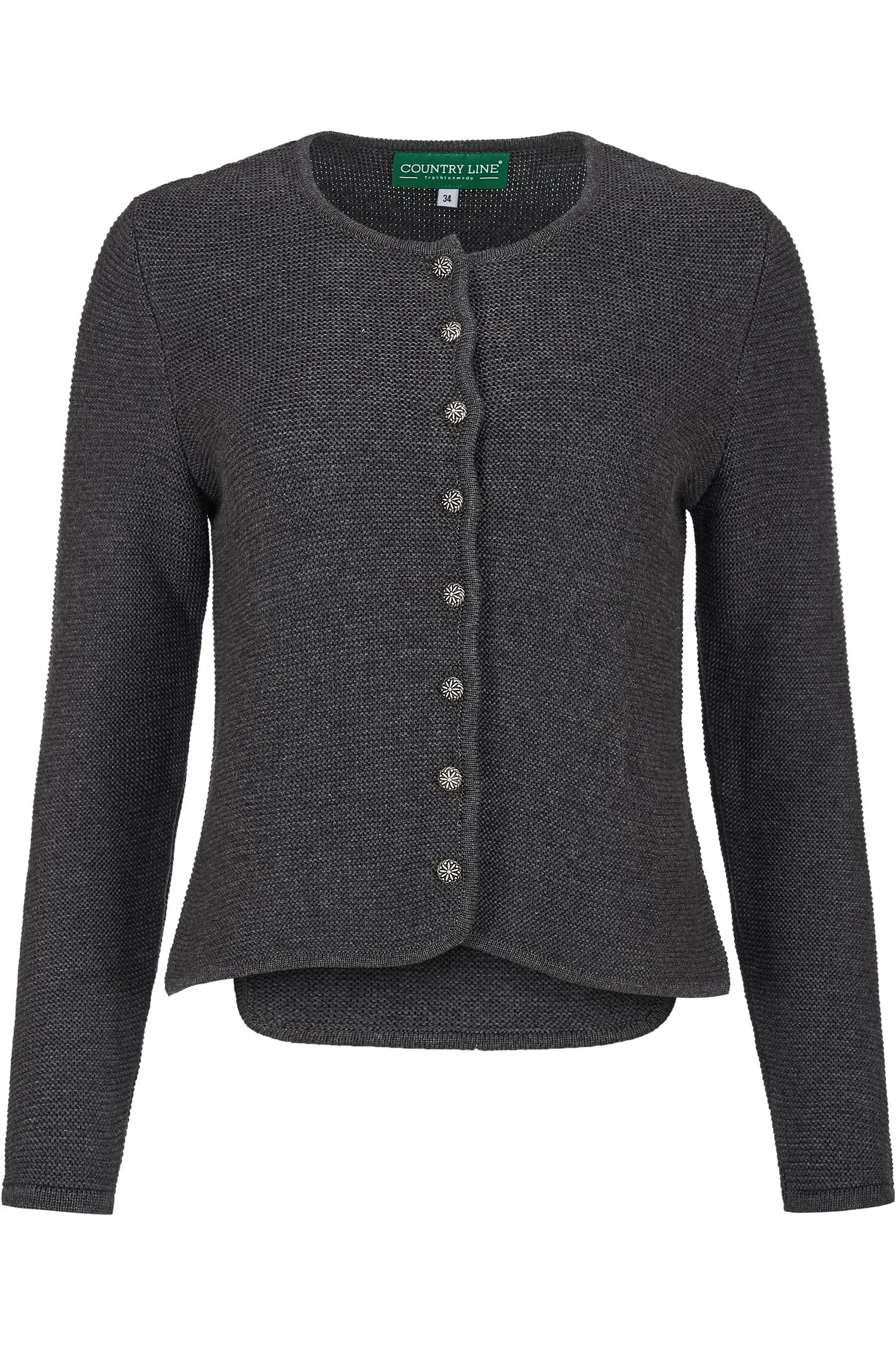 Trachtenstrickjacke von Country Line in Anthrazit Country Line Strickjacke Schwarz