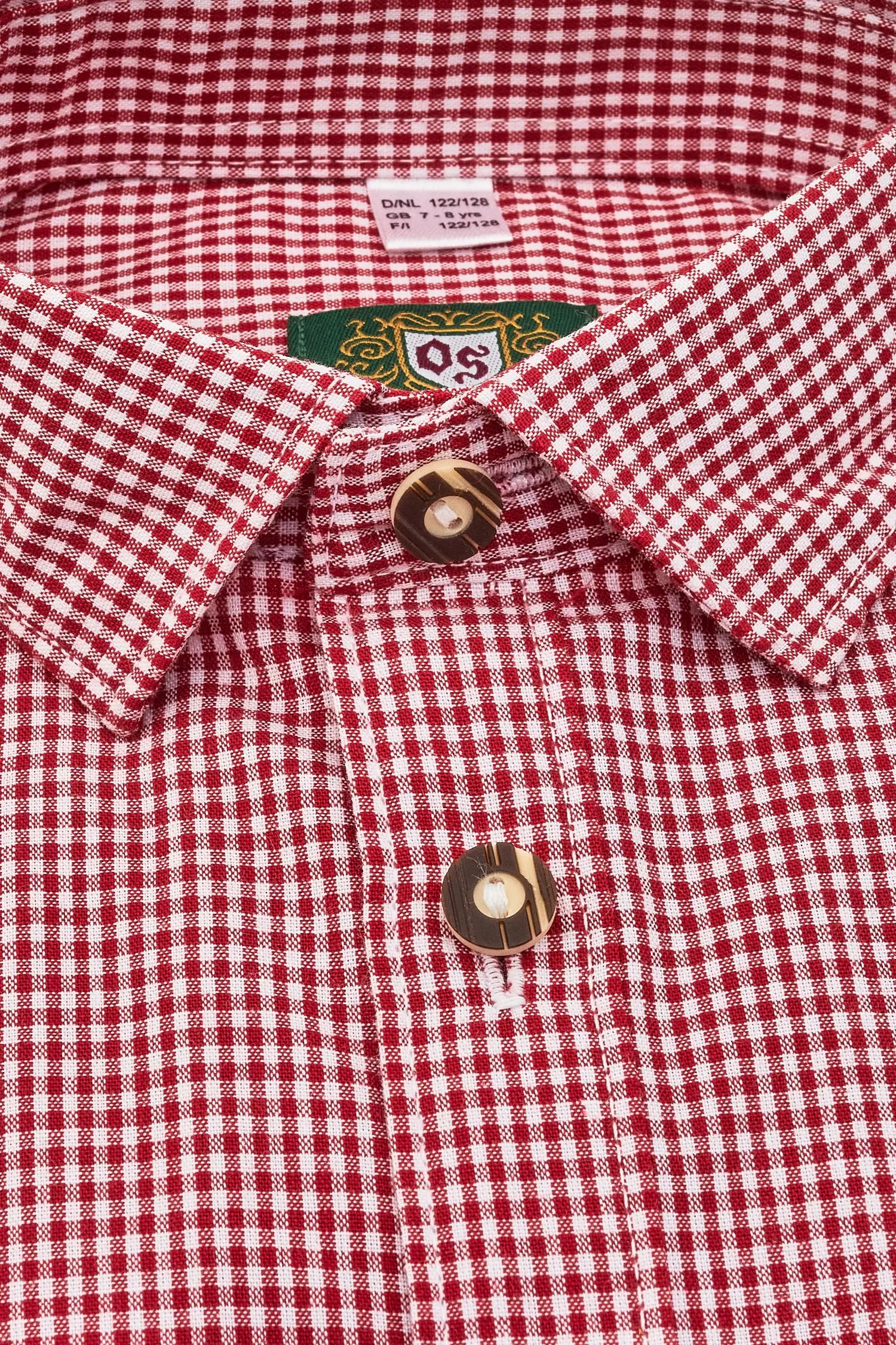 OS Trachten Hemd für Kinder Rot/Weiß kariert