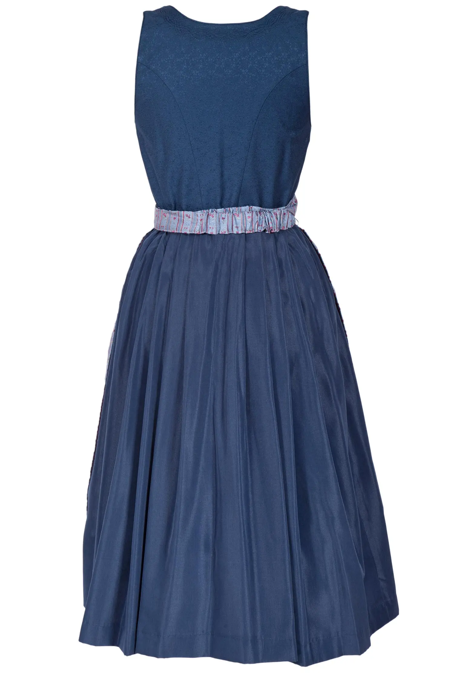 Midi Dirndl traditionell in dunkelblau bis Gr. XXL hinten