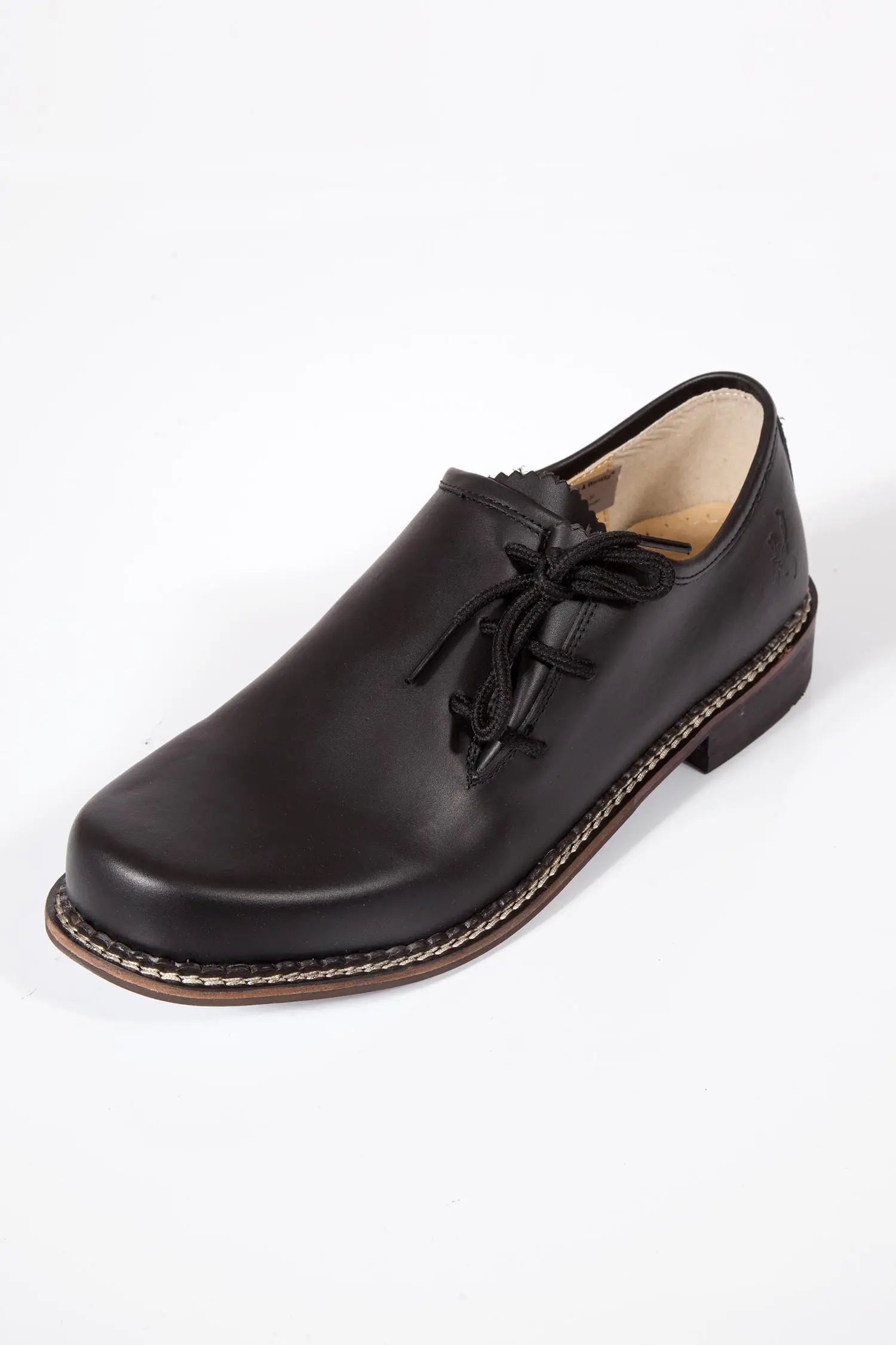 trachtenschuhe-herren-schwarz-1712-1023-sw7-19-09b-9095-a Herren Trachtenschuhe Jäger in schwarz glatt