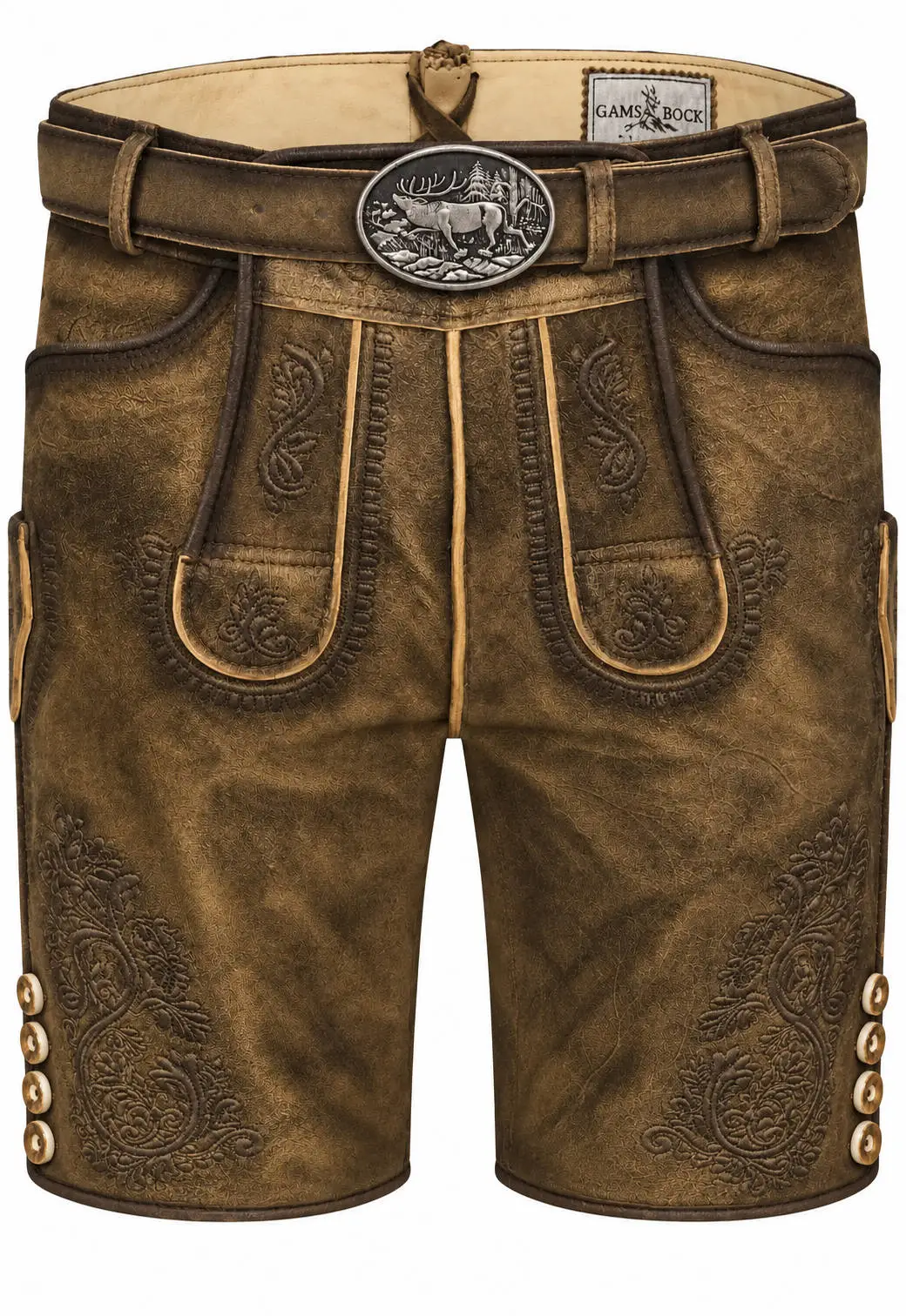 Lederhose Bertl von Gamsbock in Hellbraun