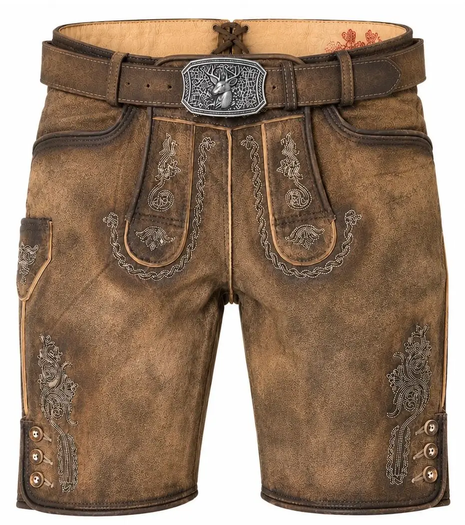 Lederhose Ludwig von Gamsbock in Kastanie Lederhose Ludwig von Gamsbock in Kastanie