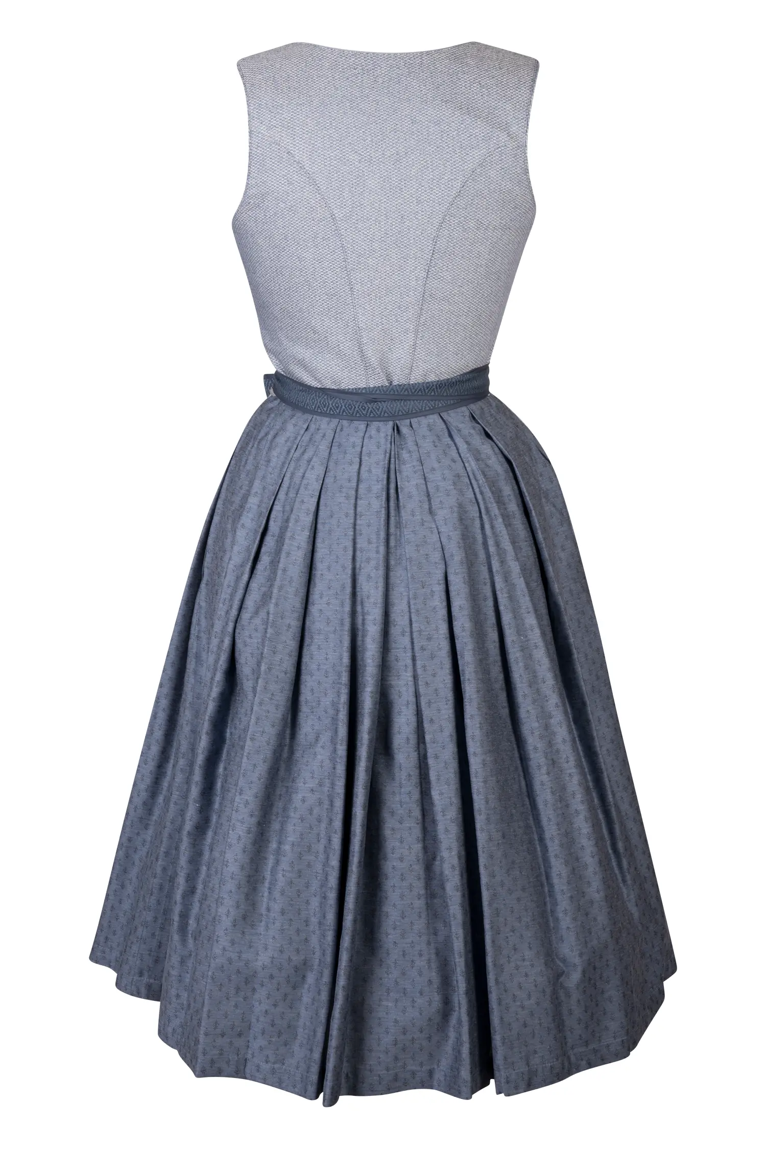 Blaues Designer Dirndl von Sissi ey! Rückansicht