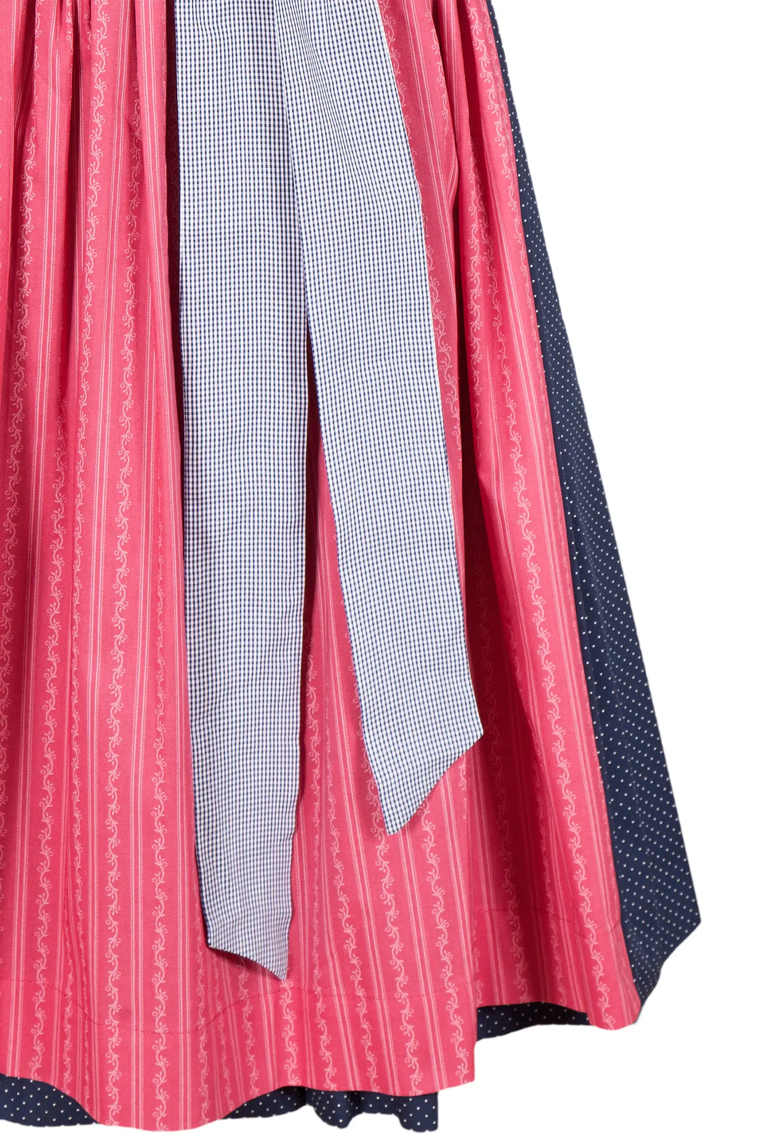 midi-dirndl-bau-beere-3091-1490-bl9-20-08b-2039-d Midi Dirndl in blau mit beerenfarbiger Schürze und kariertem Band