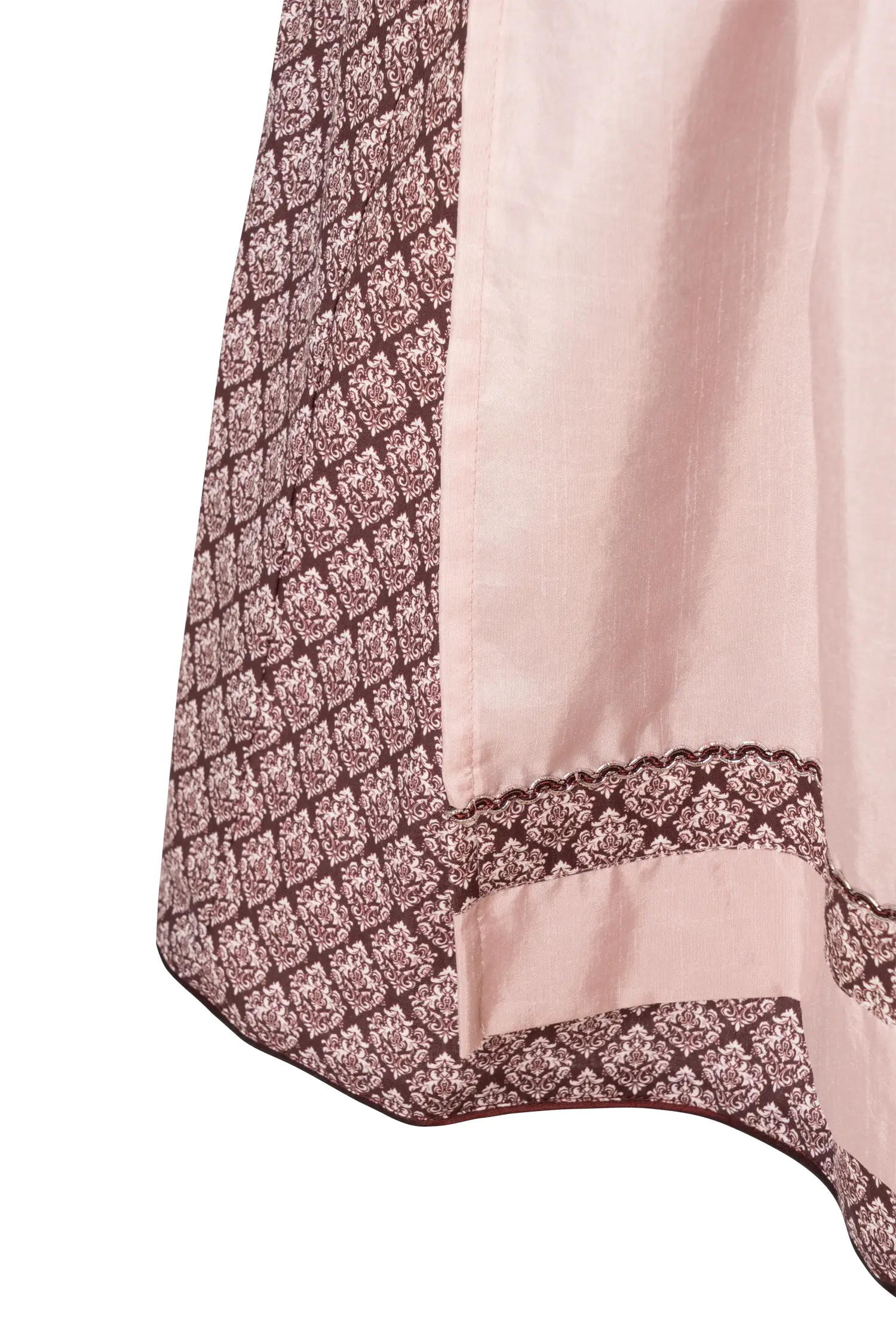 Gamsbock Dirndl in bordeaux / rosa - Detail Rock