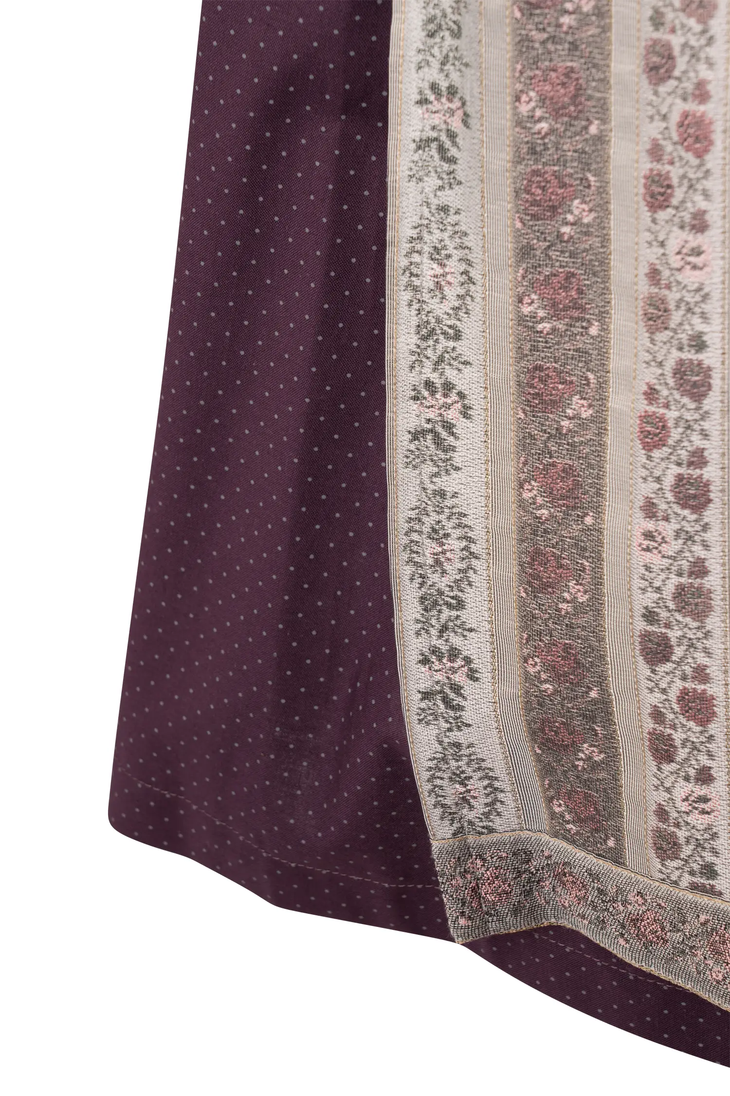 3097-1710-gn8-23-08-2302606 Samt Dirndl in moos / pflaume mit Stretch - Detail Rock