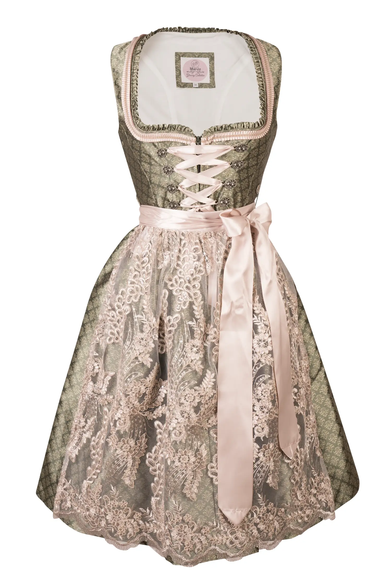 Festliches Dirndl in Grün mit Glitzerschürze