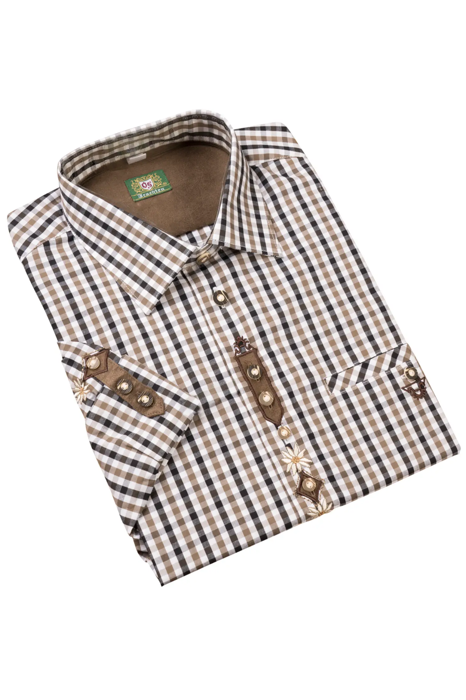 Landhaus hemd von OS Trachten in Braun