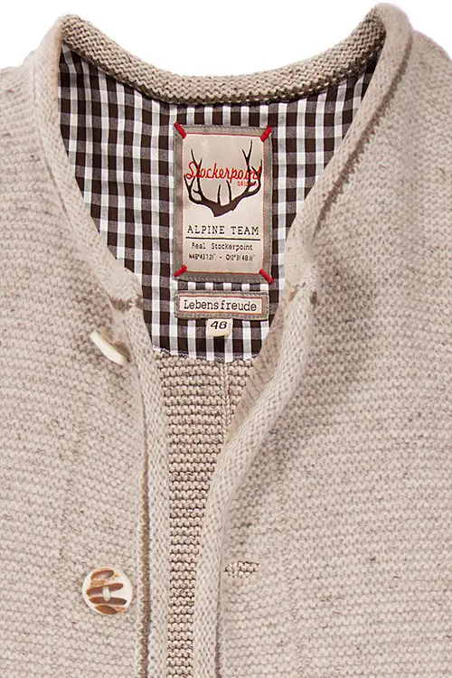 Trachten Strickjacke Magnus natur Detail