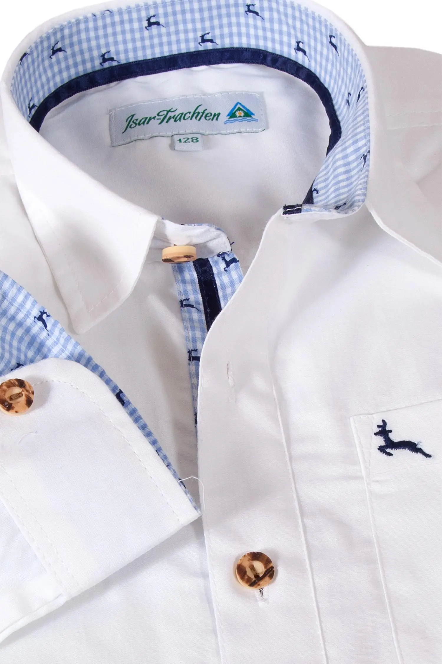 kinder-trachtenhemd-weiss-blau-4723-1085-ws2-19-09b-9215-b Kinder Trachtenhemd weiß mit blauen Hirschen Detail