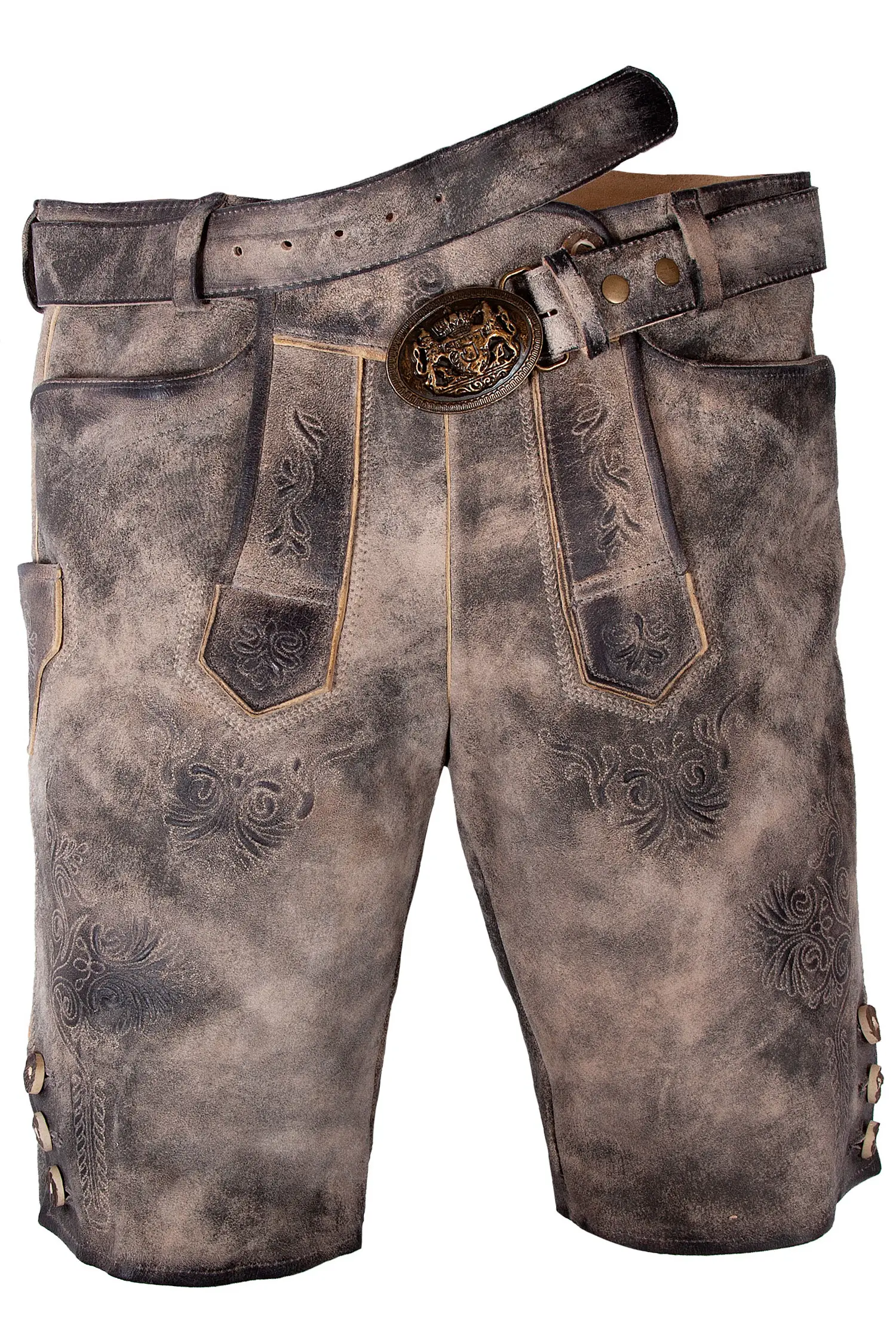 Kurze Lederhose Ammersee in graubraun