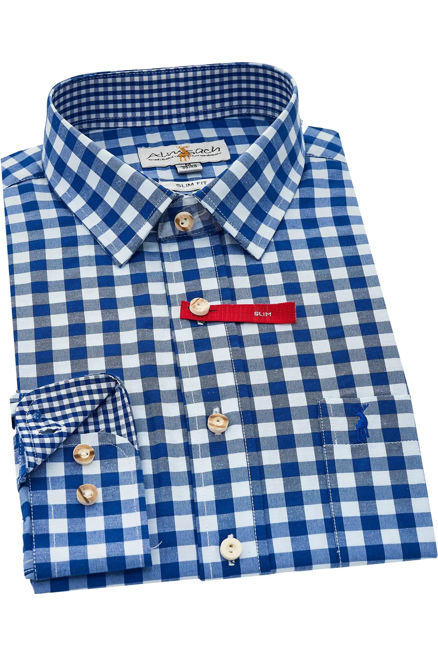 Almsach Hemd in Blau/Weiß kariert