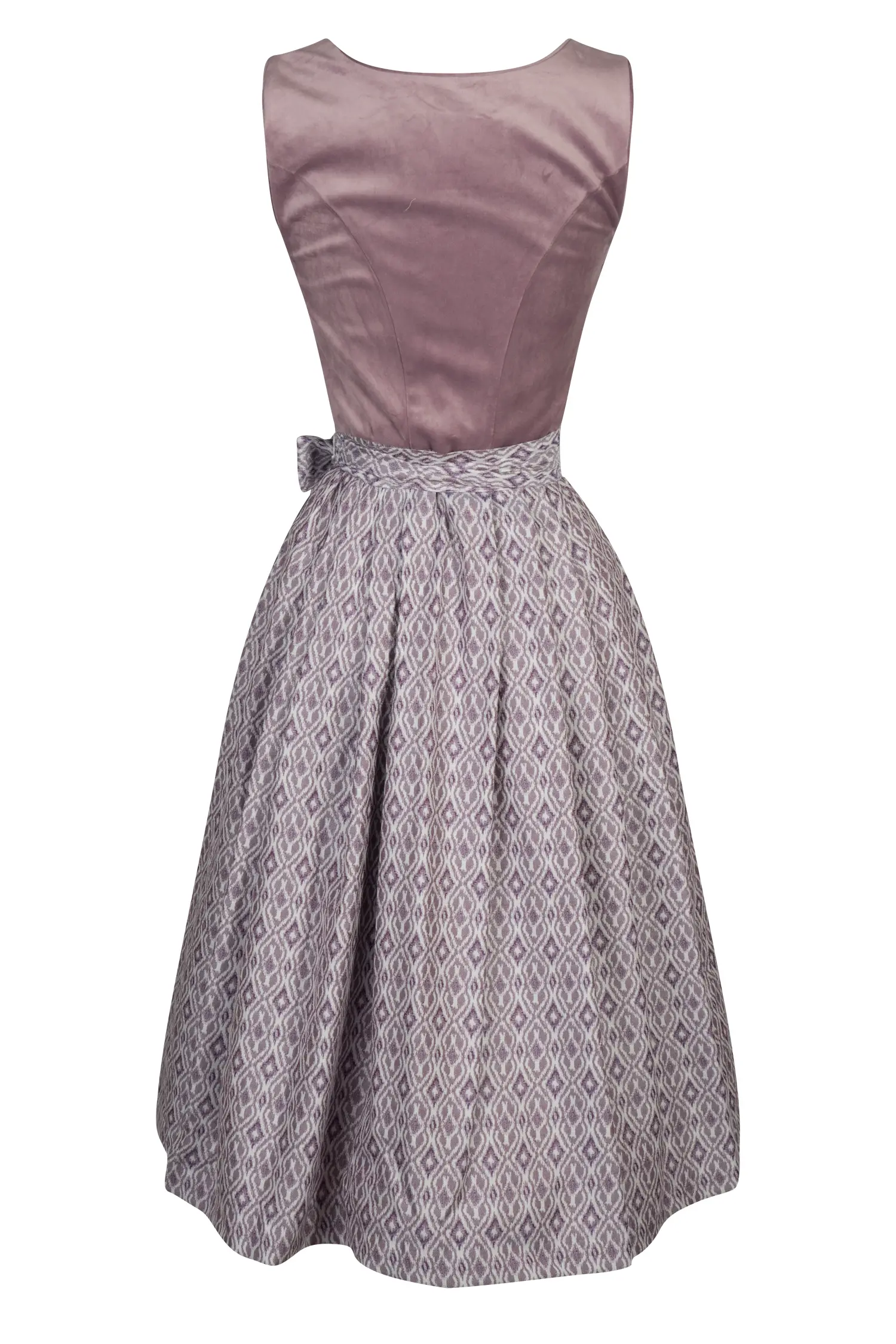 Dirndl Iliana in flieder mit Samtmieder - Rückansicht