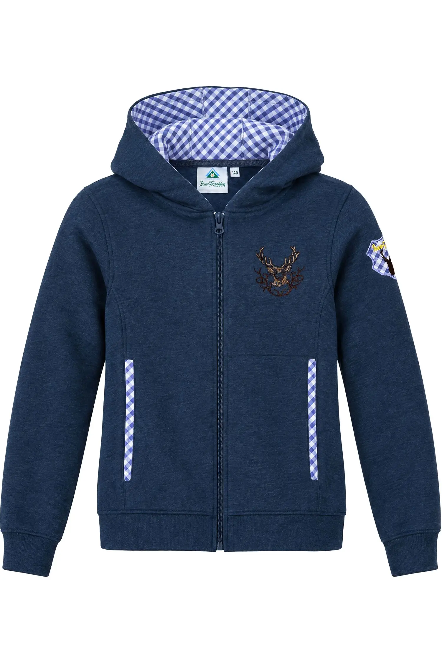 Kapuzenjacke von Isar-Trachten in Jeansblau Kapuzenjacke von Isar-Trachten in Jeansblau