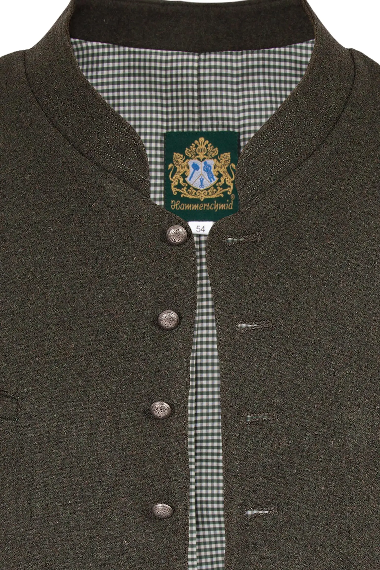 Herren Trachtenweste Max aus Loden in oliv Detail