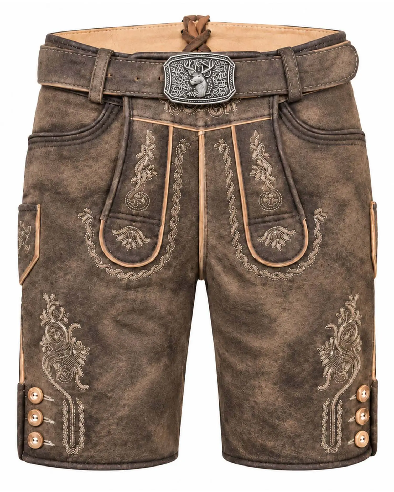 Lederhose Ludwig von Gamsbock in Dunkelbraun Dunkelbraune Lederhose Ludwig von Gamsbock