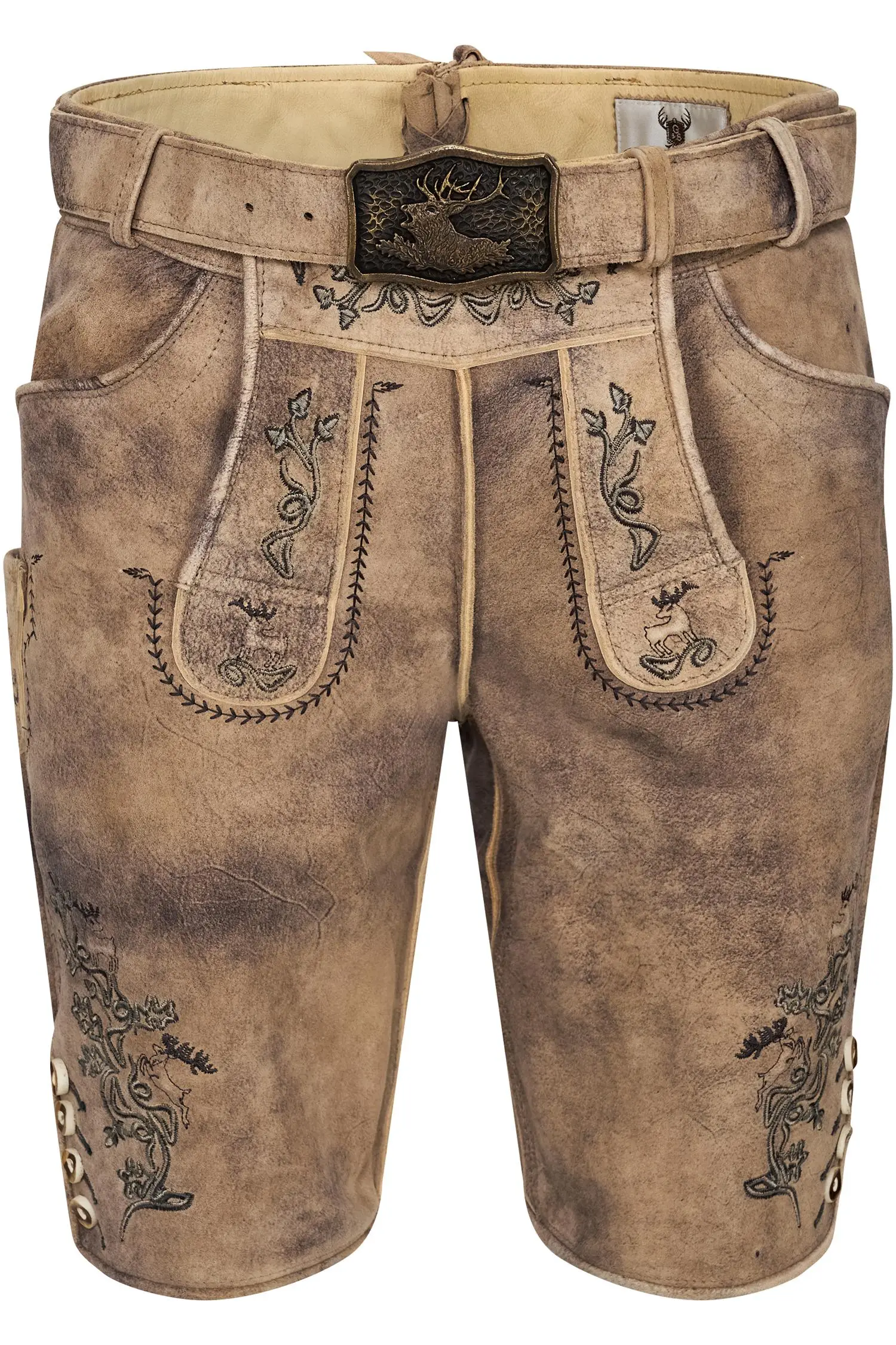 Lederhose Emilio von Gweih & Silk in Hellbraun