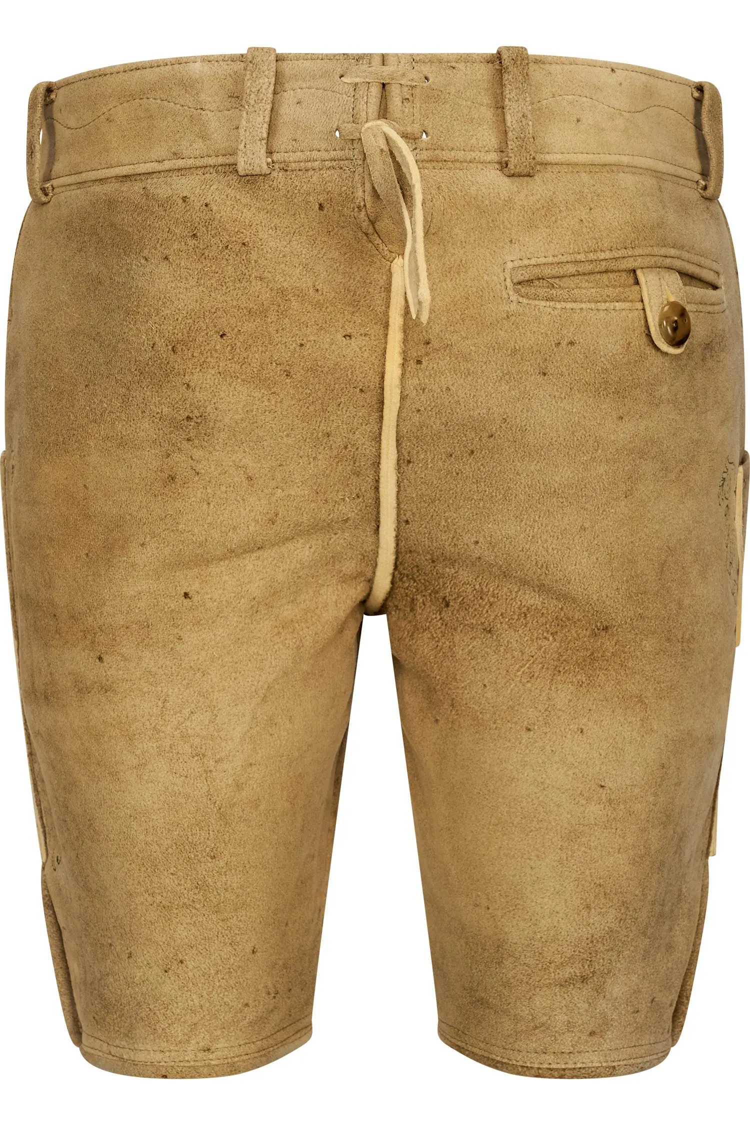 Hellbraune Stockerpoint Lederhose Hochries in Grau