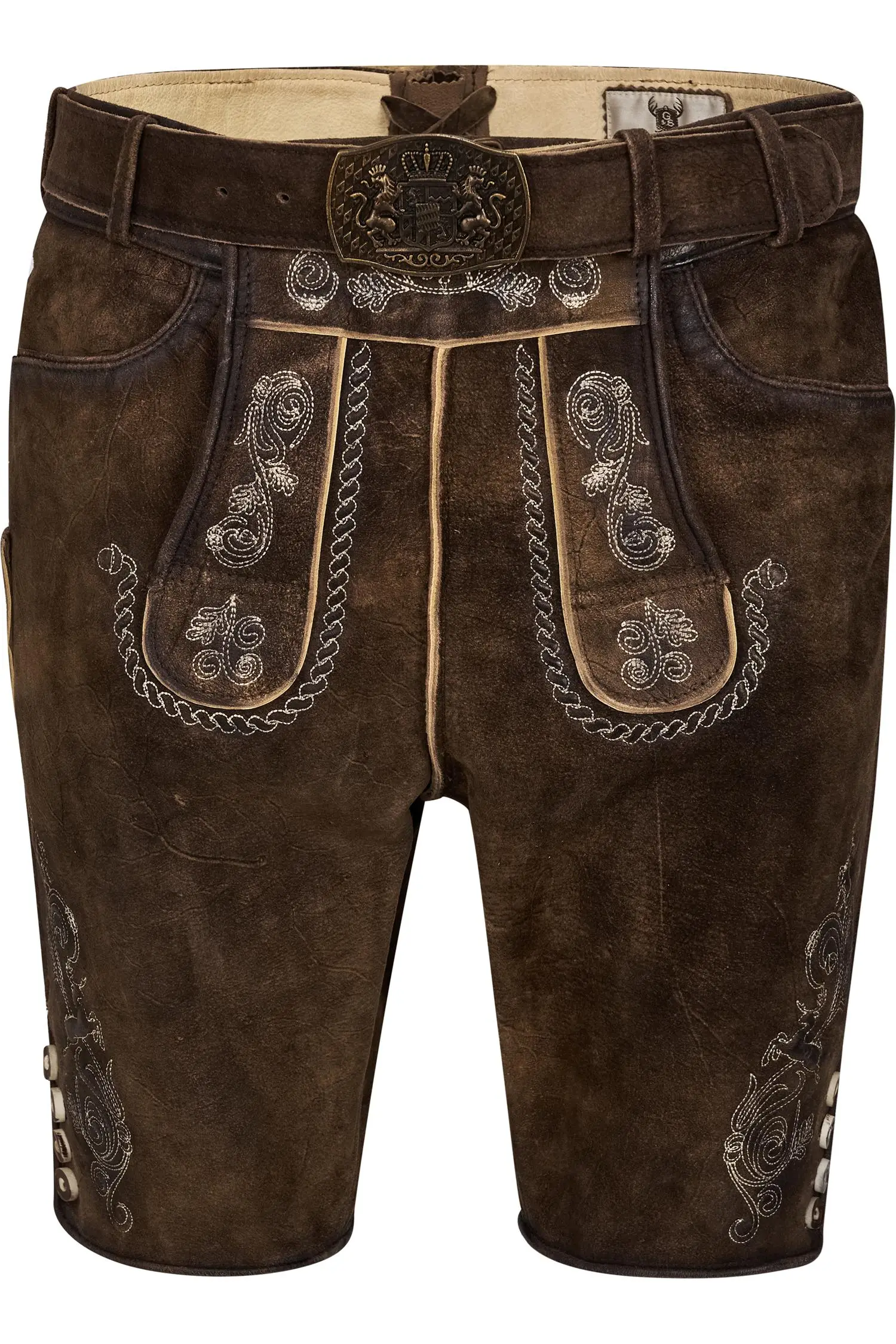 Lederhose Michael von Gweih & Silk in Dunkelbraun