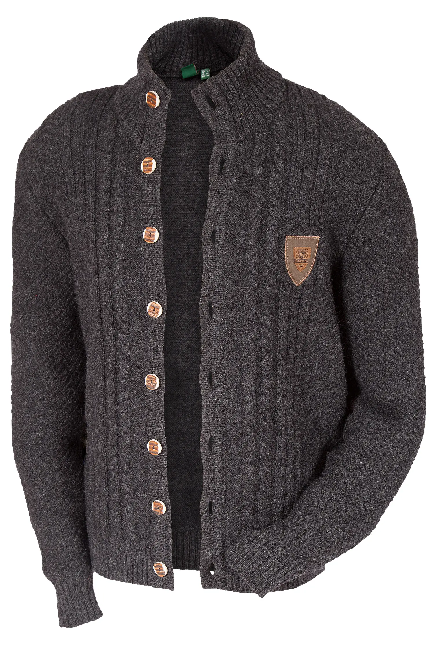 Herren Trachten Strickjacke in anthrazit 