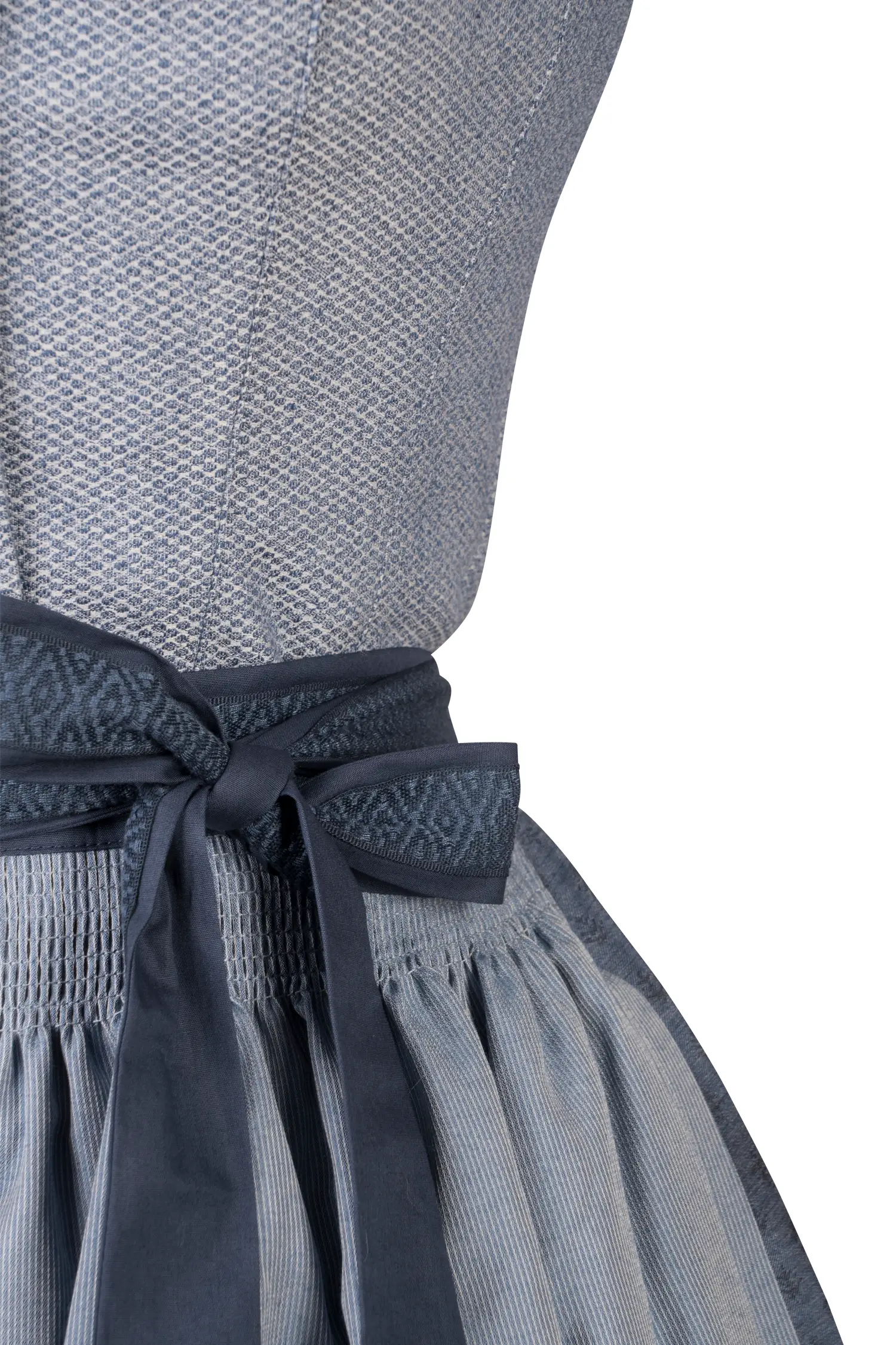 Blaues Designer Dirndl von Sissi ey! Detail Mieder