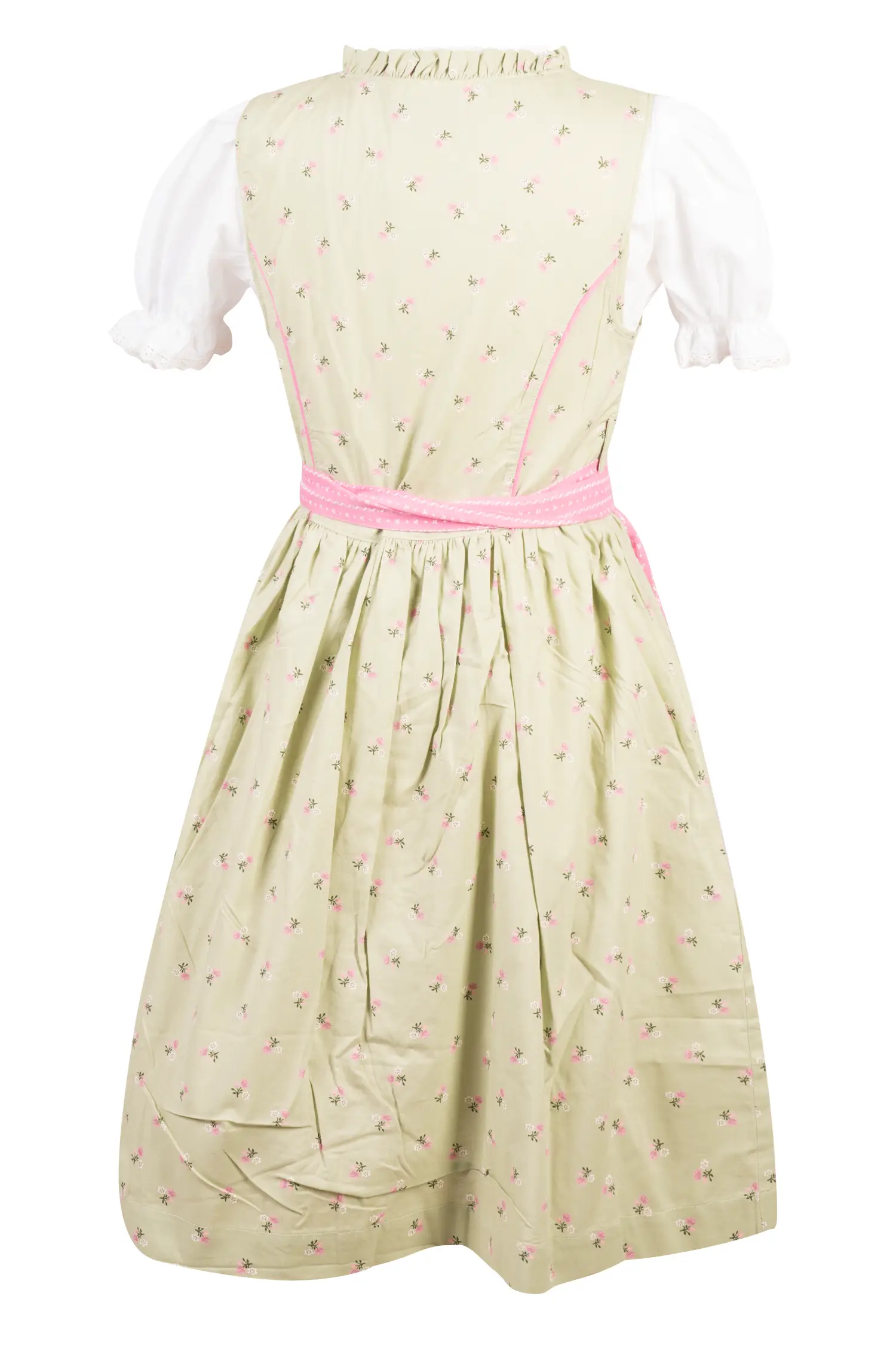 4753-1477-gn4-24-07-0405185 Kinderdirndl in Salbei/Rosa Farben Rückansicht