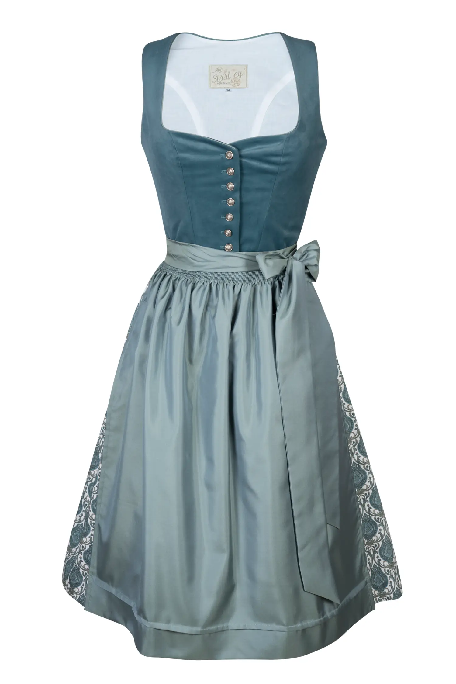Samtdirndl Lauri in petrol