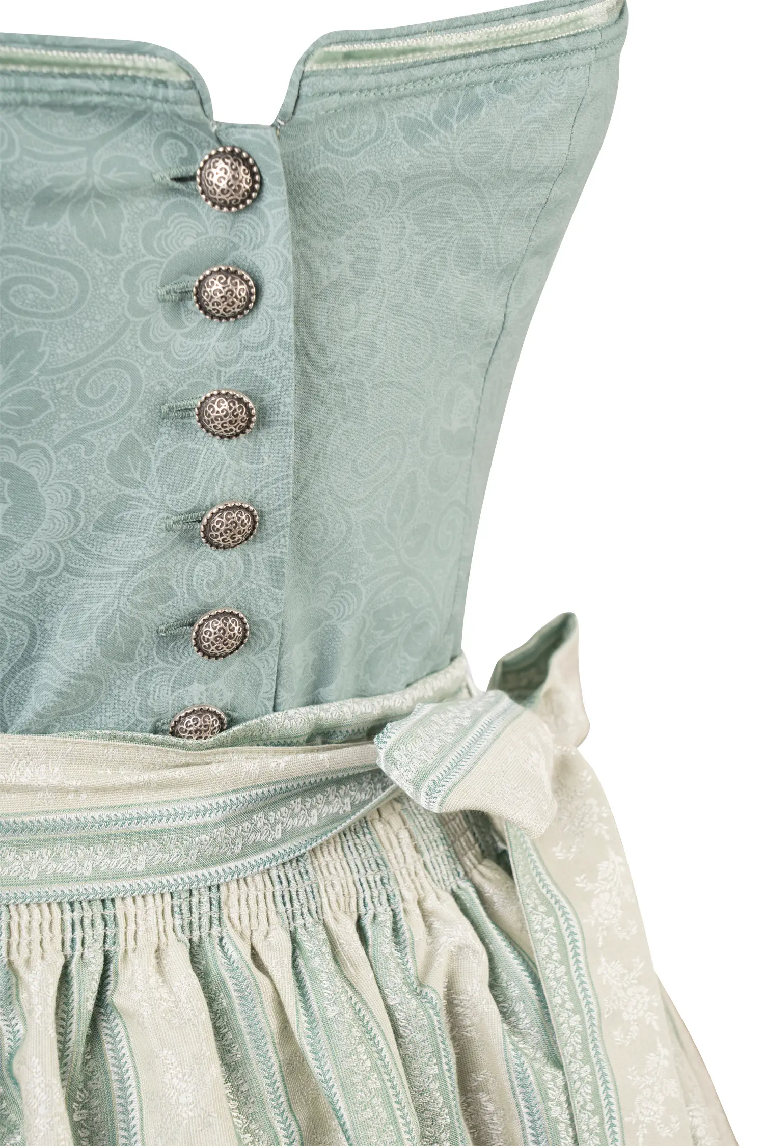 3091-1536-gn4-23-09-2802936 Limitiertes Dirndl Bernadette in mint Detail Mieder