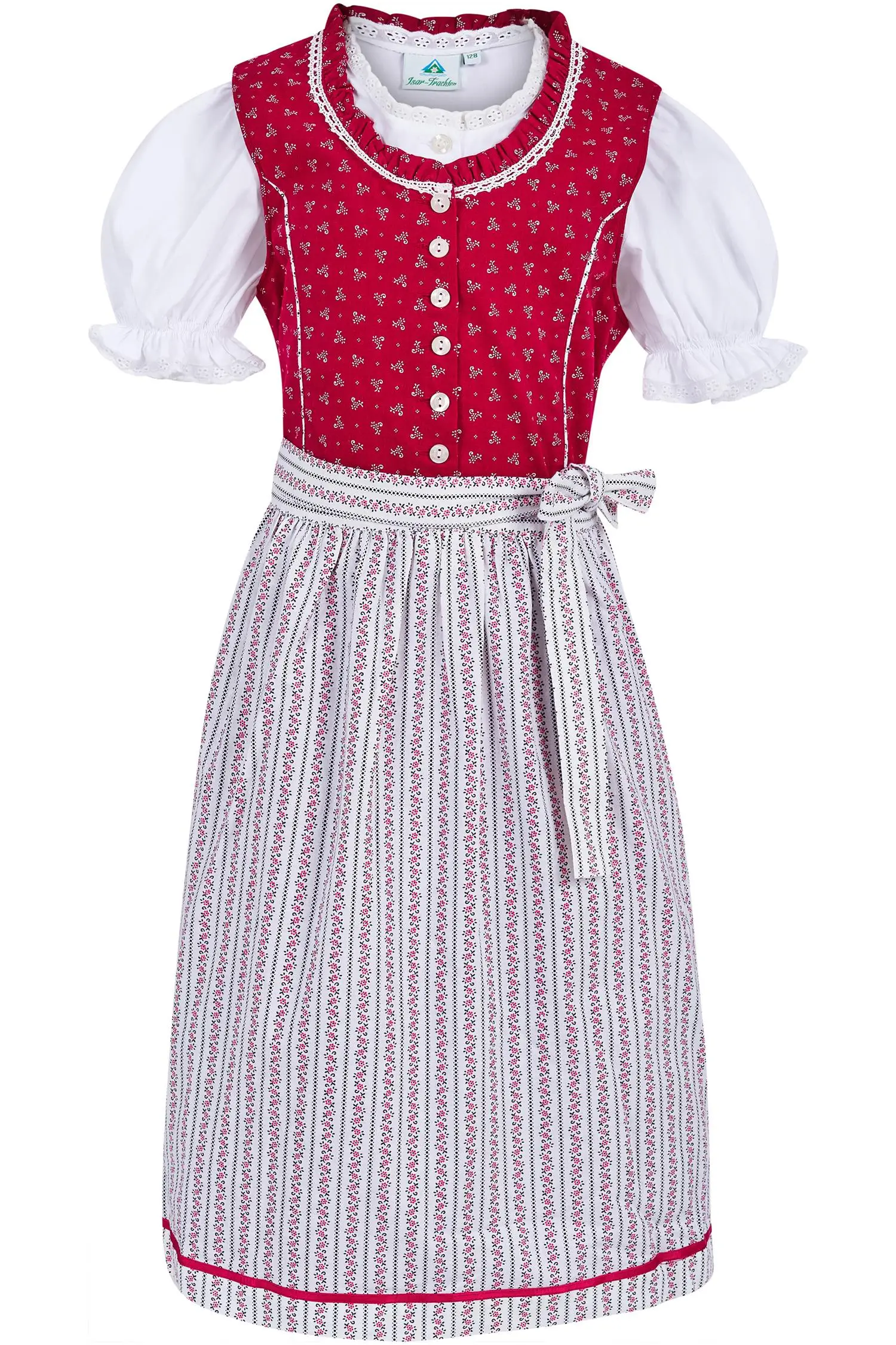 Kinderdirndl von Isar-Trachten in Rot Isar Trachten Kinderdirndl in Beere