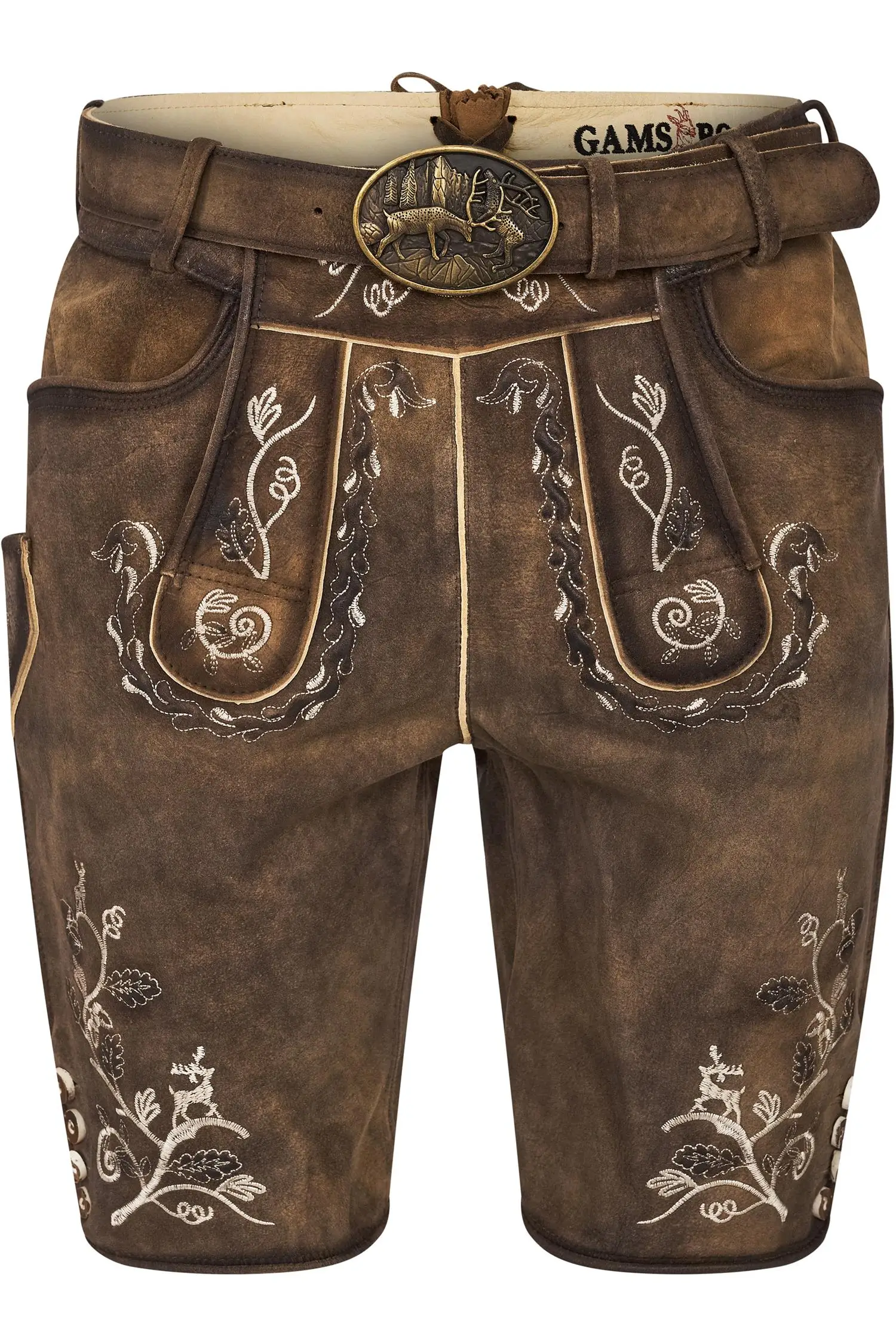 Lederhose Lemuel von Gamsbock in Braun Gamsbock Lederhose Lemuel