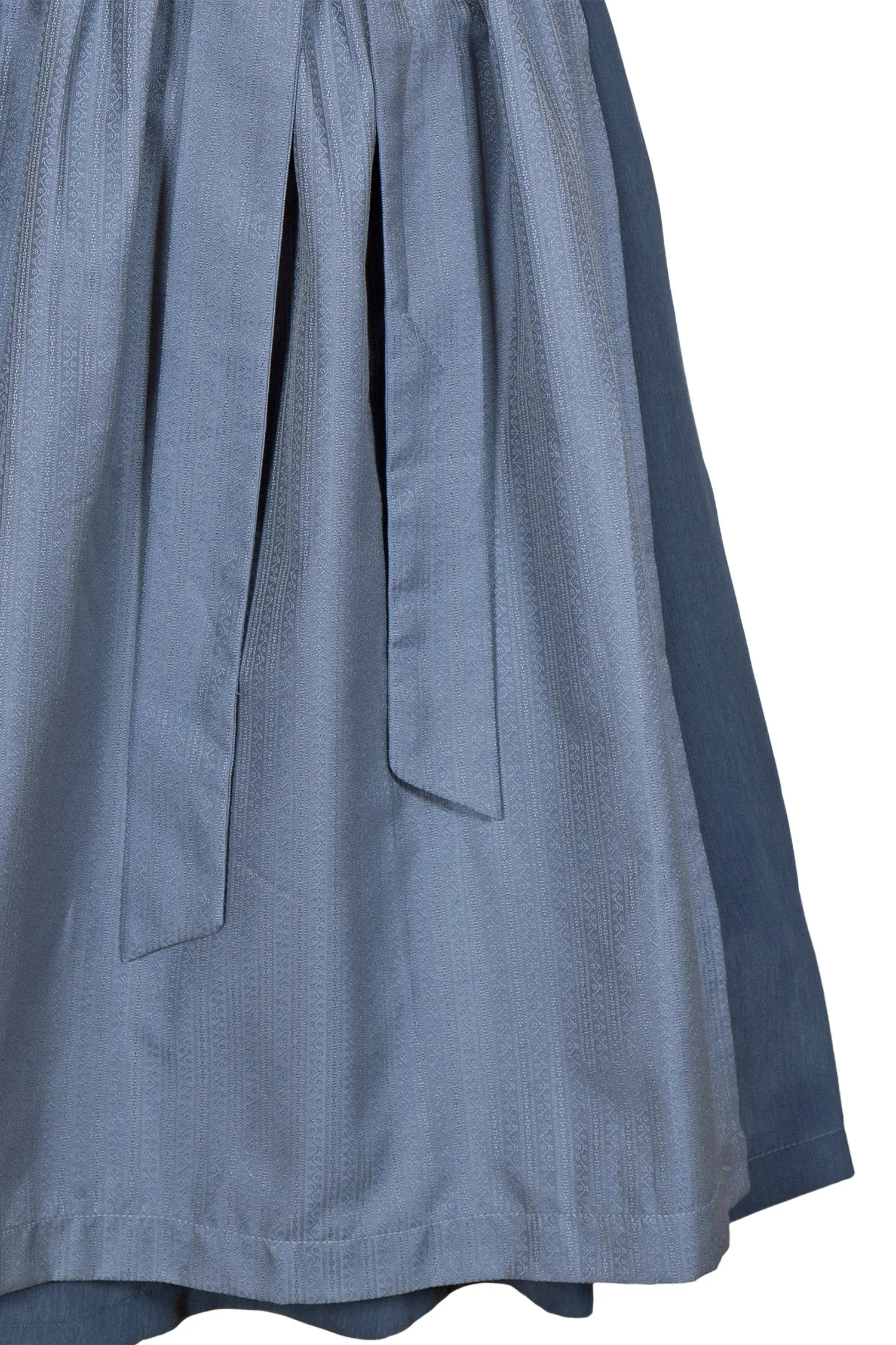Midi Dirndl hochgeschlossen in graublau mit Rundhals Detail