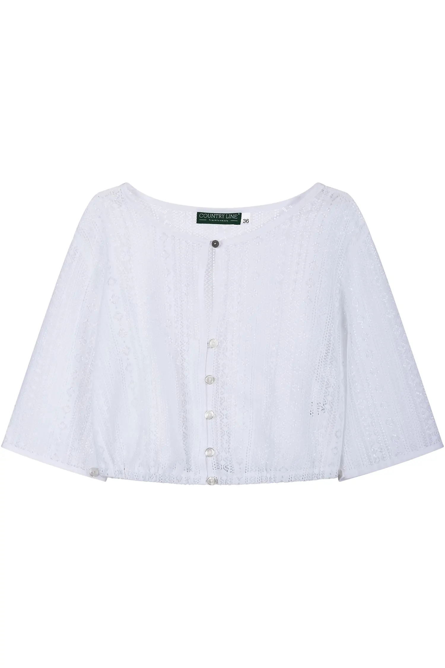 Dirndlbluse mit Spitze von Country Line in Weiß Country Line Halbarmbluse in Weiß