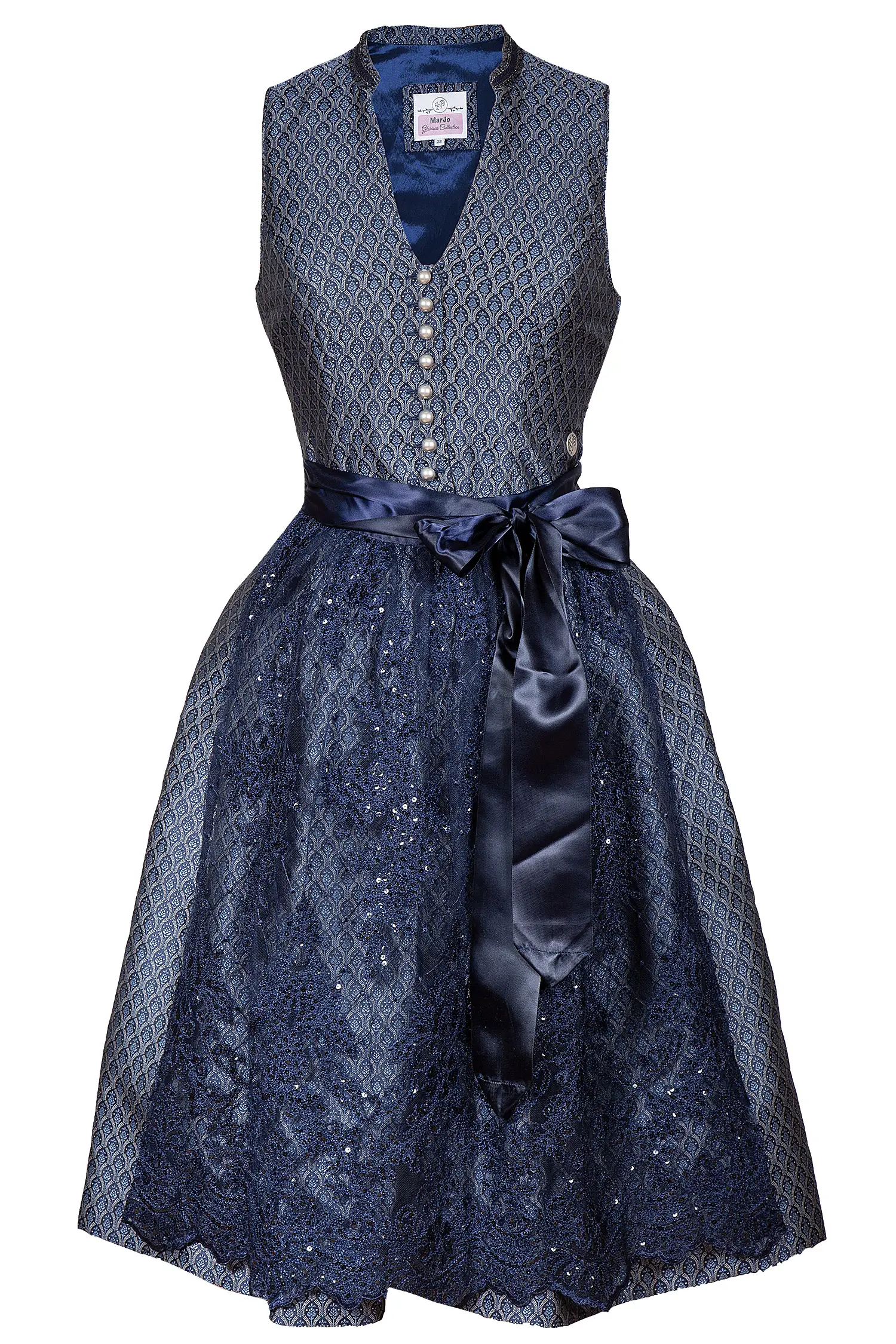 hochgeschlossenes Dirndl dunklem blau