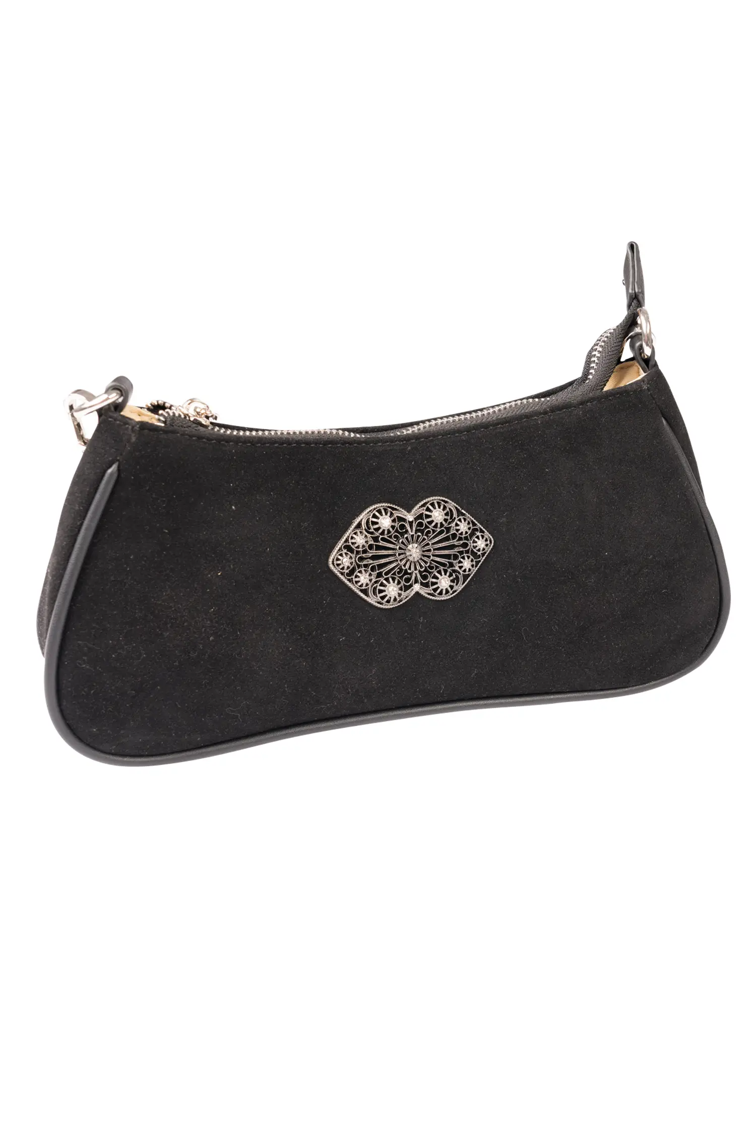 Trachtentasche schwarz mit Strass und Wechselriemen