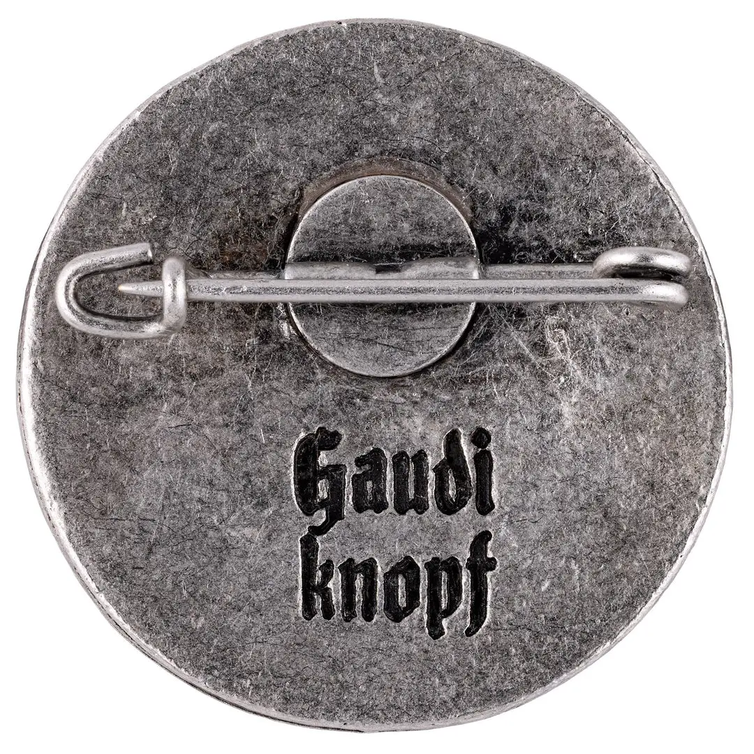 Gaudiknopf Rückseite Altsilber