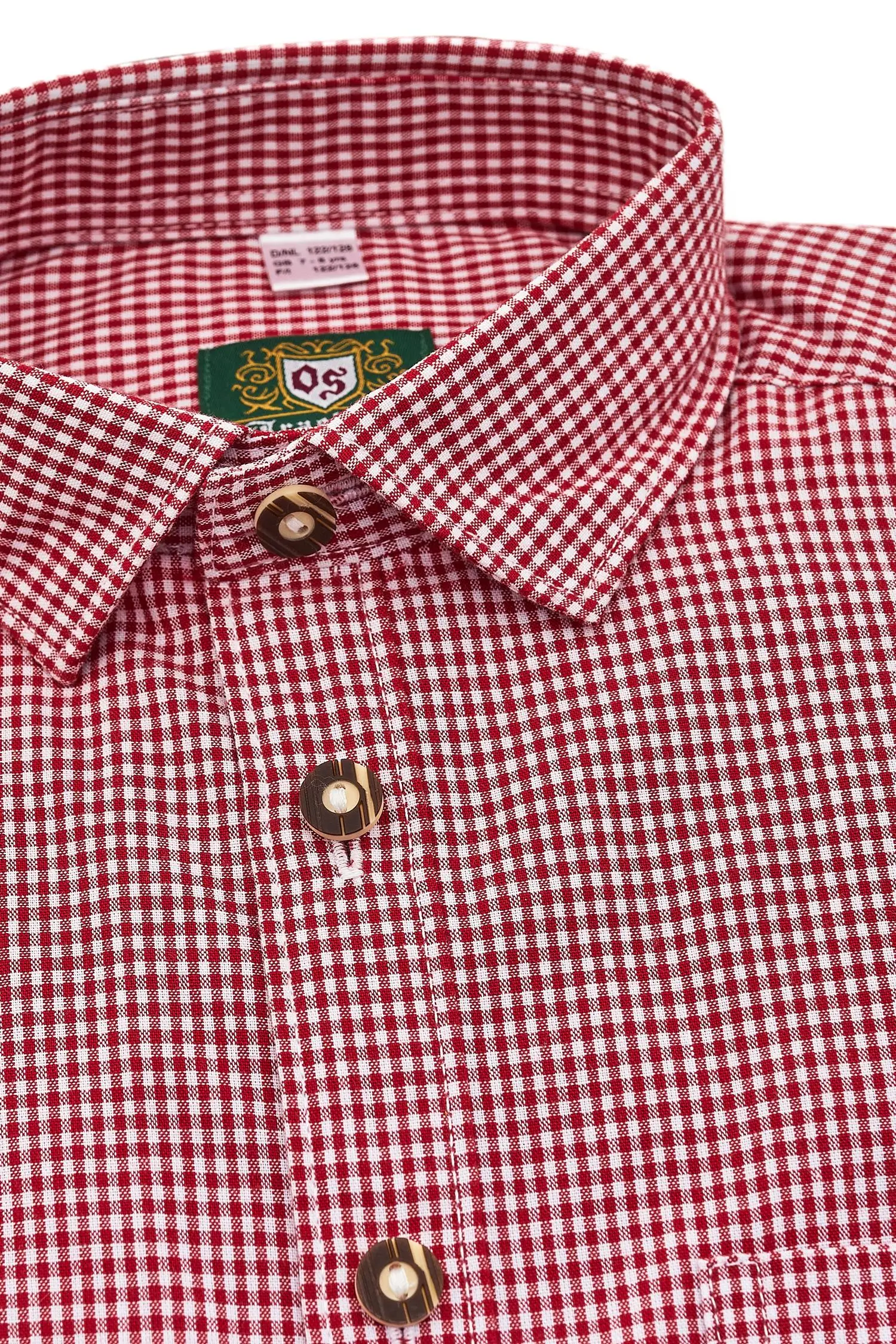 Kinderhemd von OS Trachten in Rot/Weiß kariert