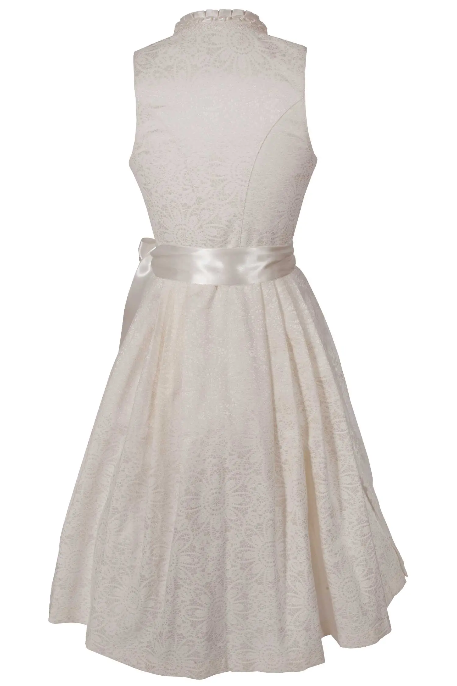 Brautdirndl in ivory creme mit Schneewittchenkragen hinten