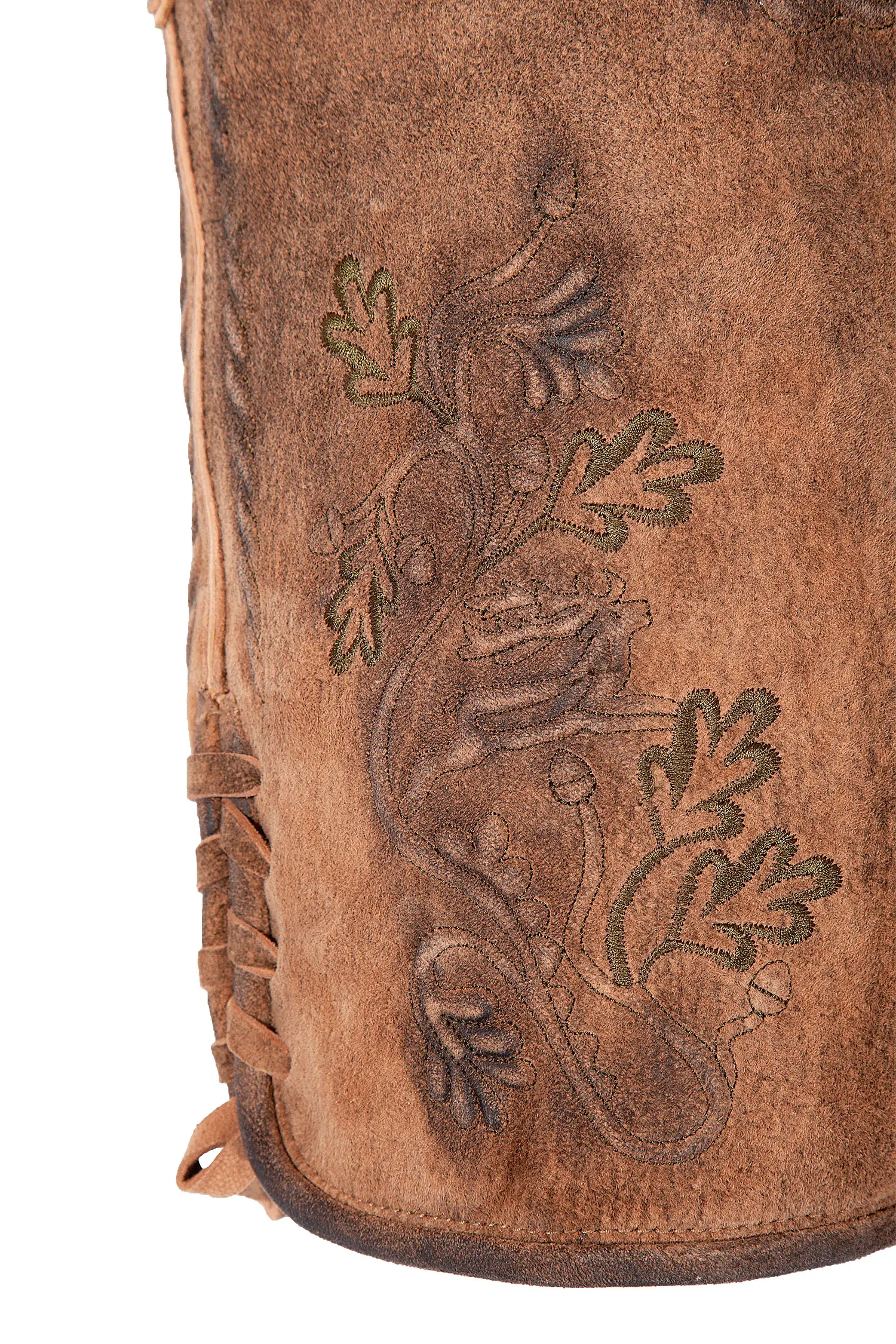 1606-0005-3GN-23-03c-4334b Besondere Lederhose in Honigbraun - Detail Hosenbein