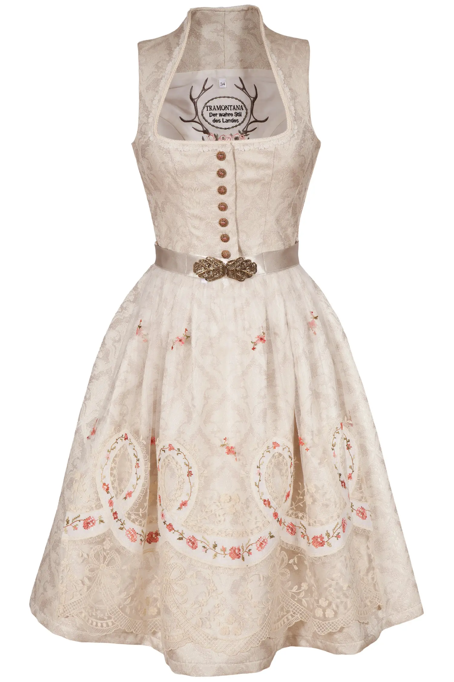 Brautdirndl in creme mit Vintage und Glamour