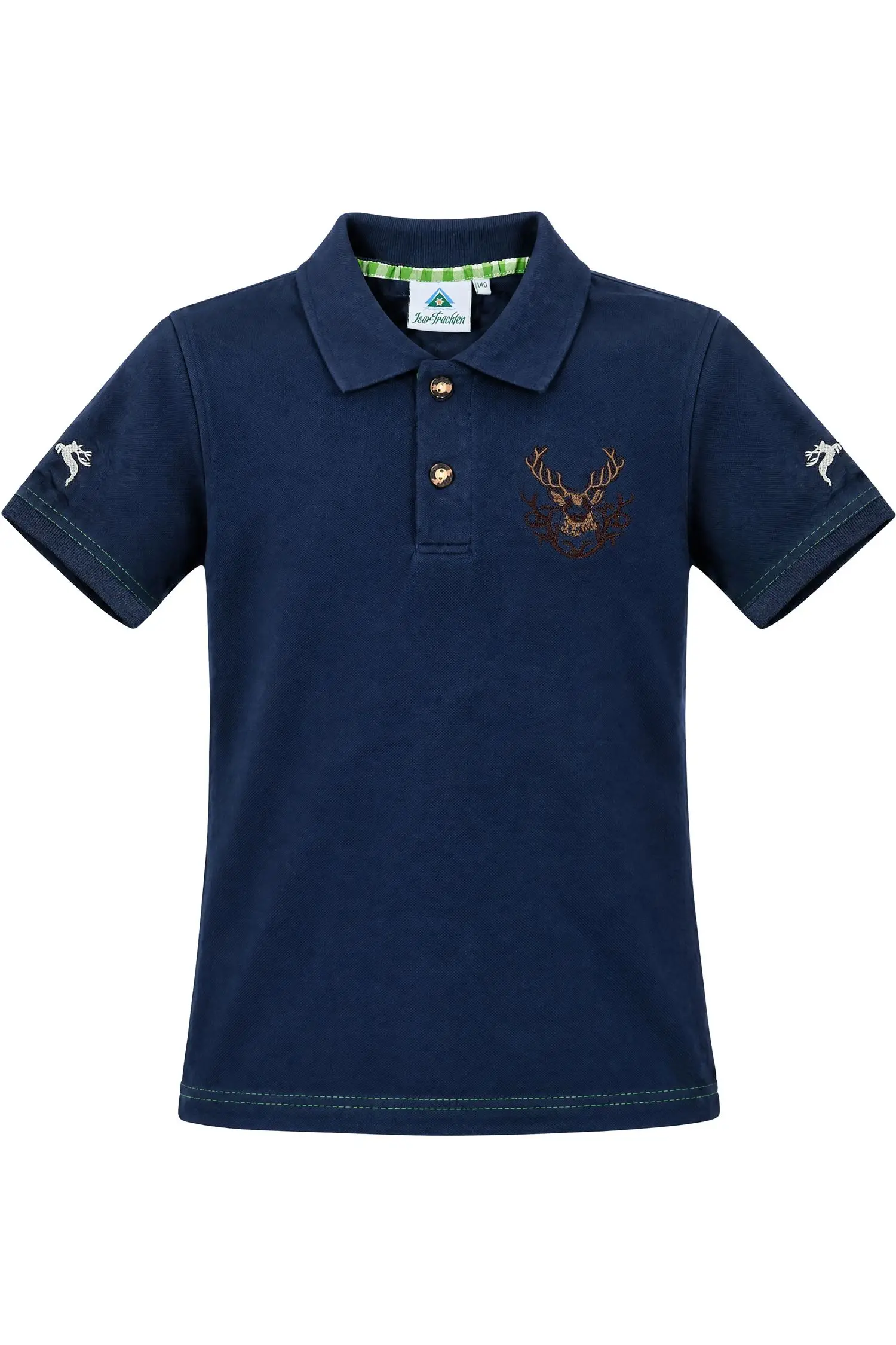 Kinder Poloshirt von Isar-Trachten in Blau Kinder Poloshirt von Isar-Trachten in Blau